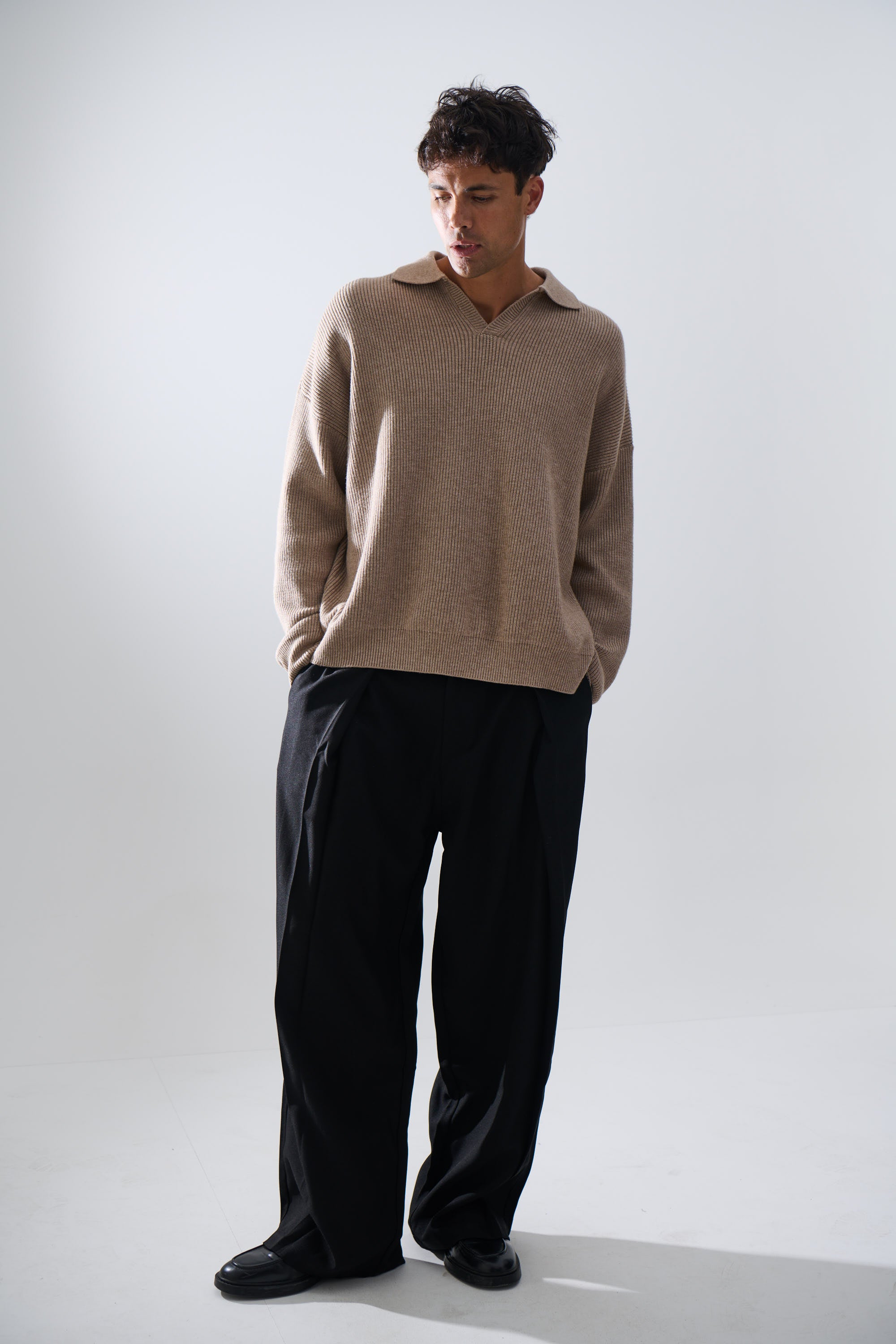 Jay Knitted Polo Oat