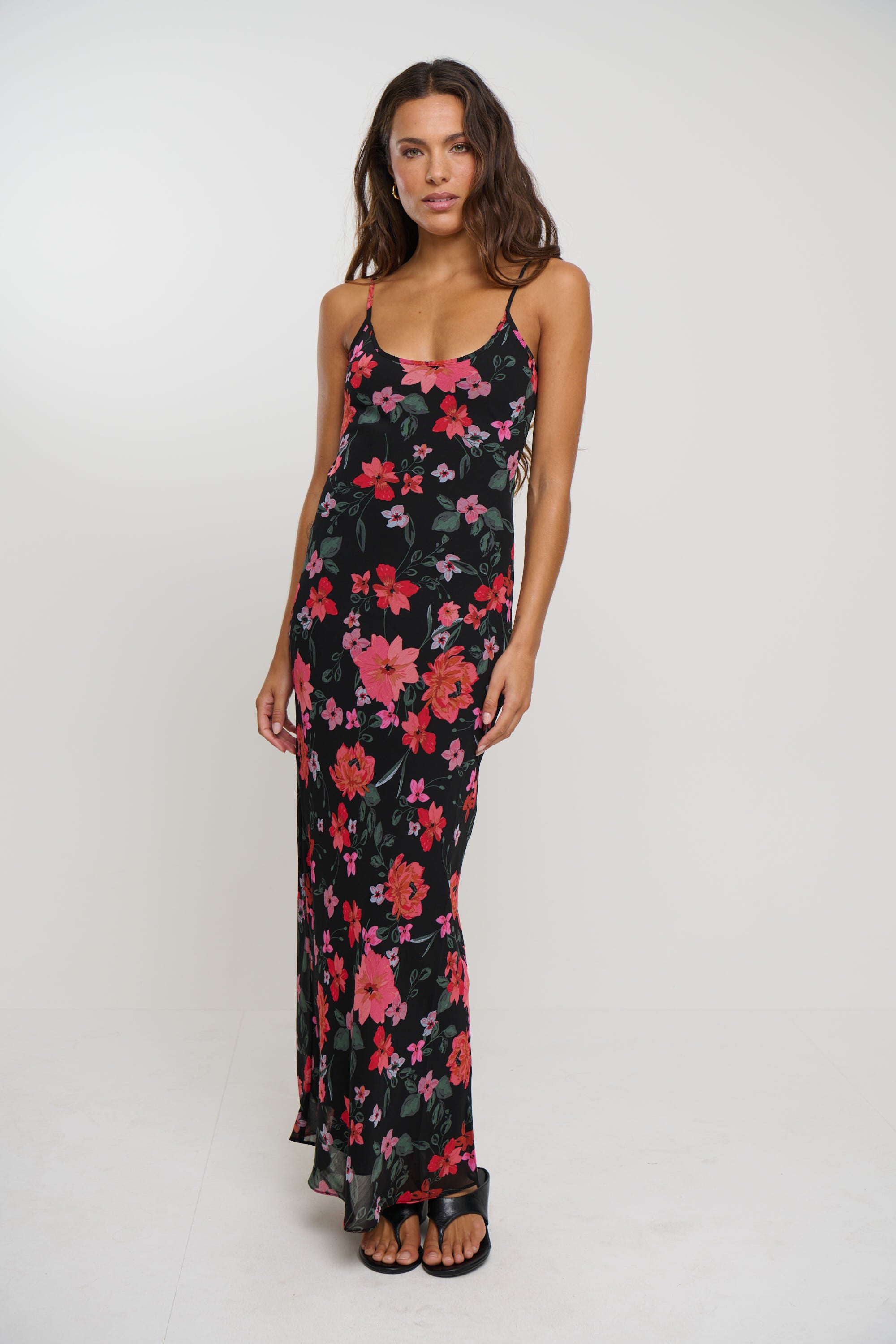 Rhea Maxi Dress Black Floral