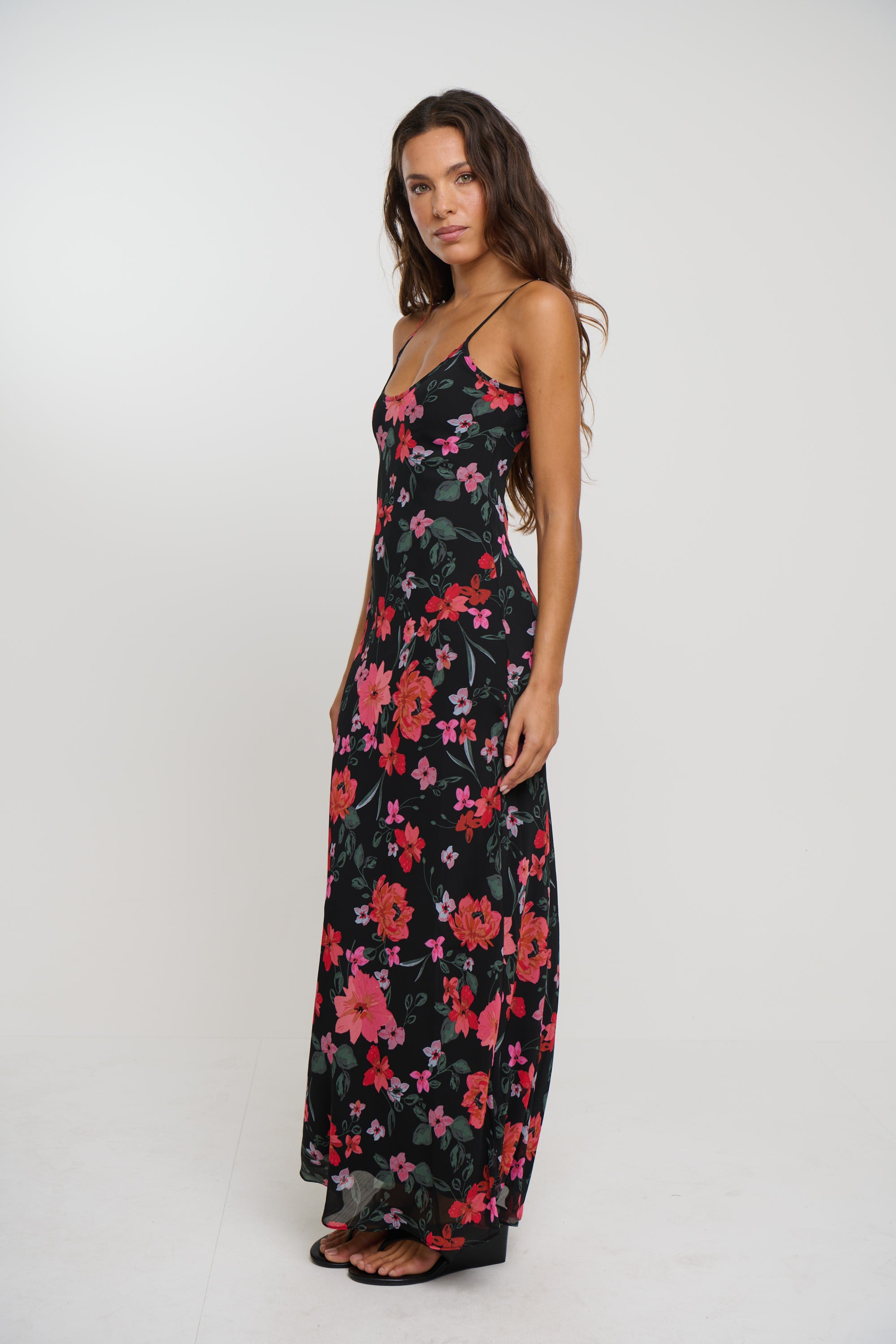 Rhea Maxi Dress Black Floral
