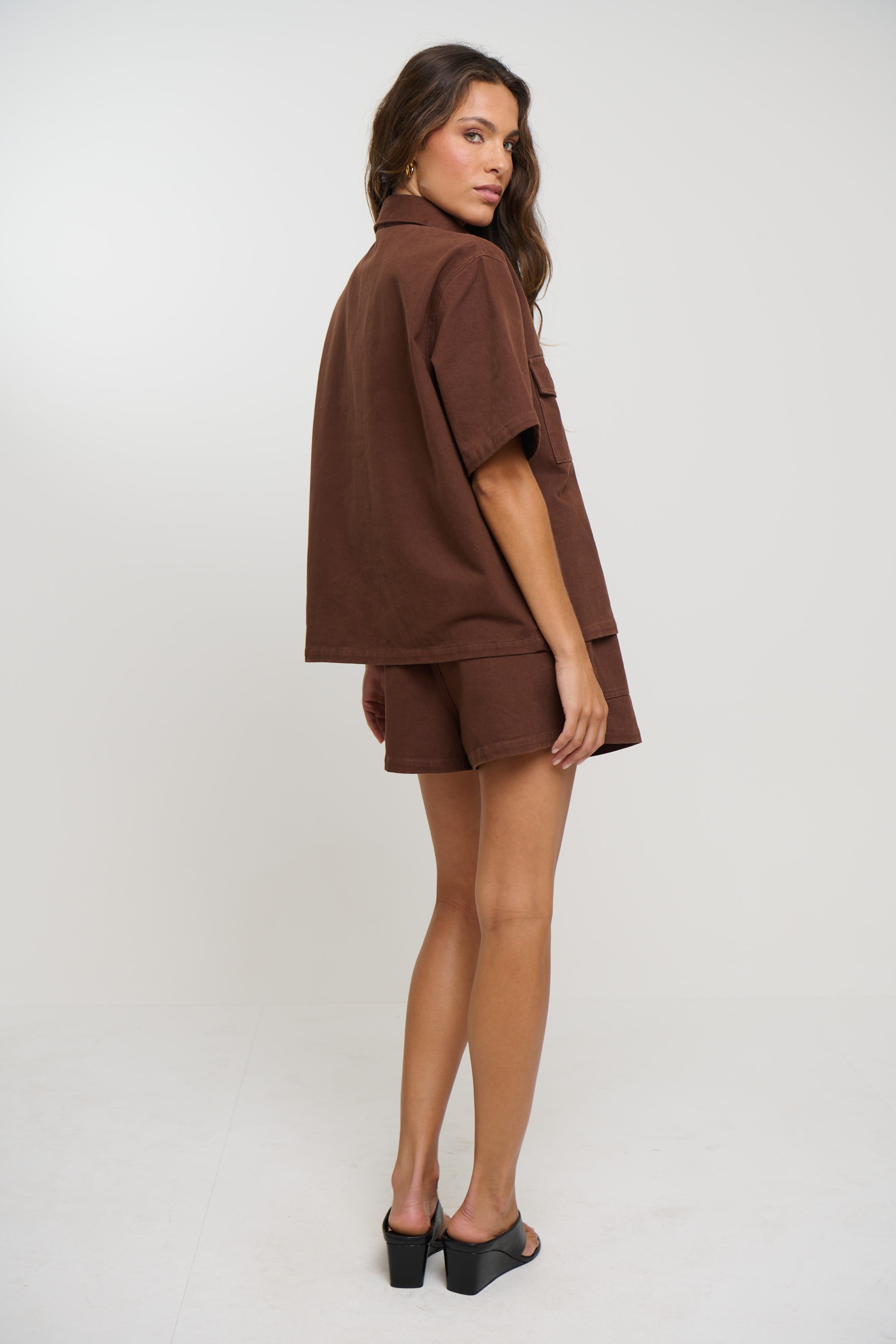 Delaney Denim Set Chocolate