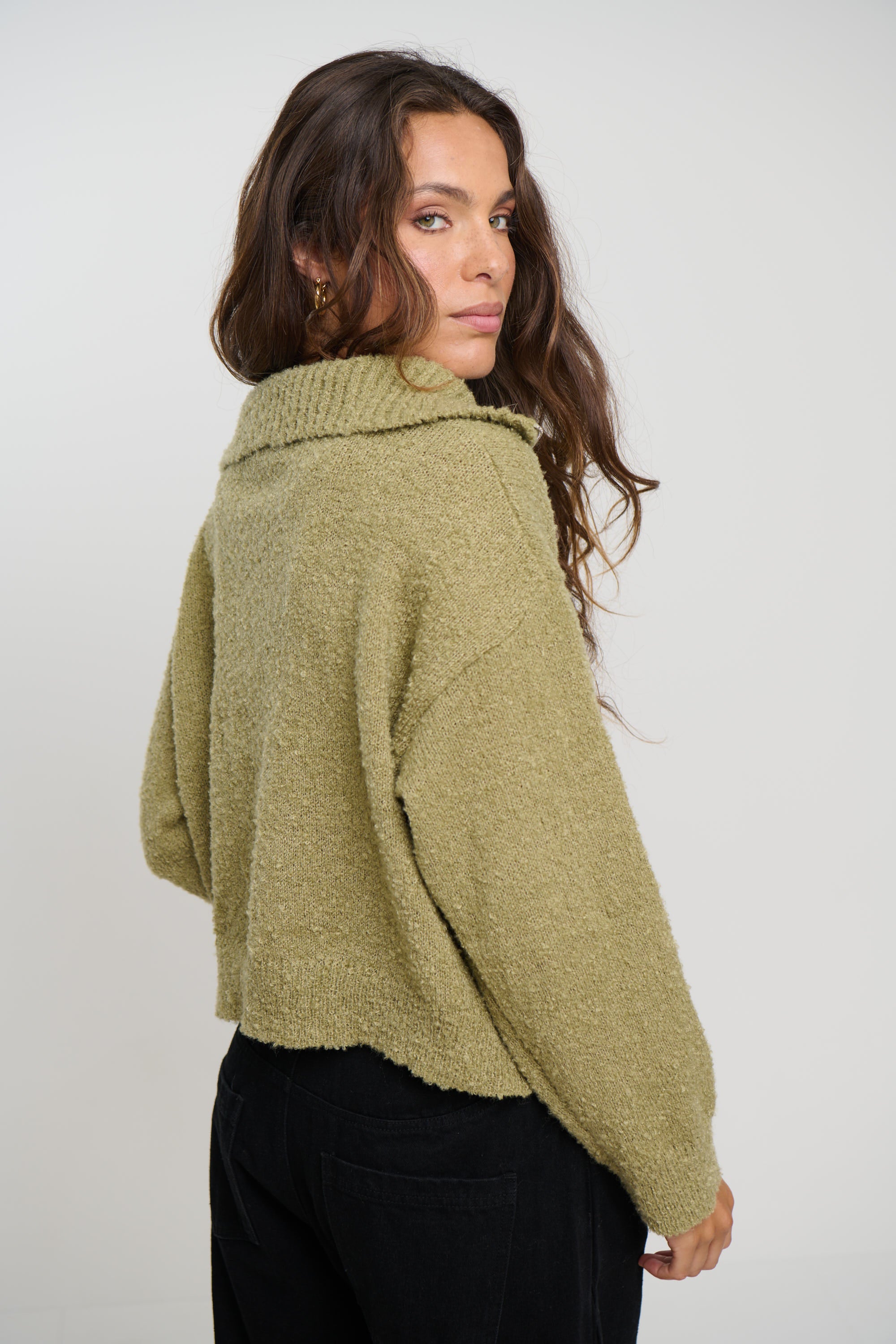 Jaidan Half Zip Jumper Moss