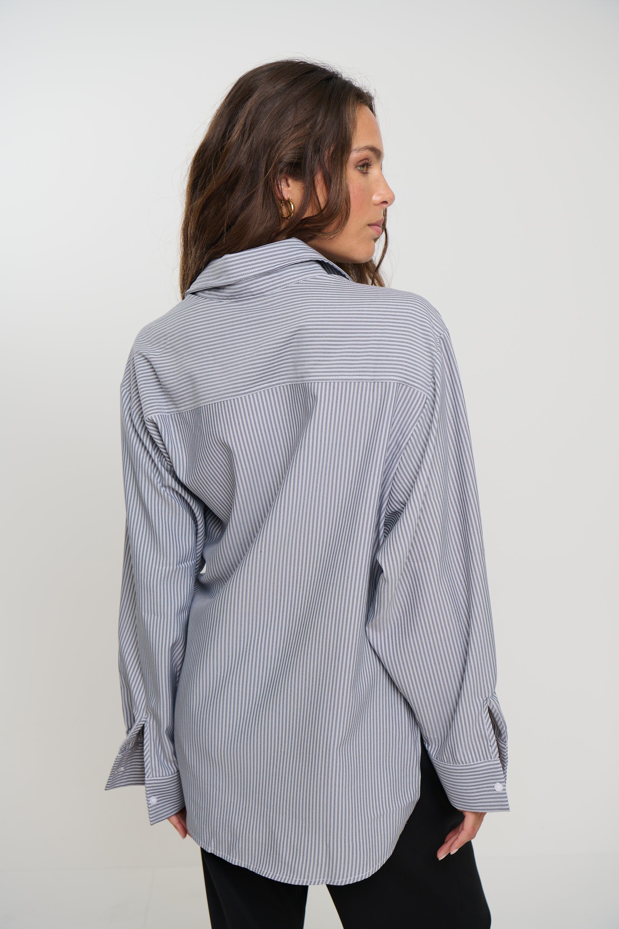 Summer Stripe Shirt Dark Grey