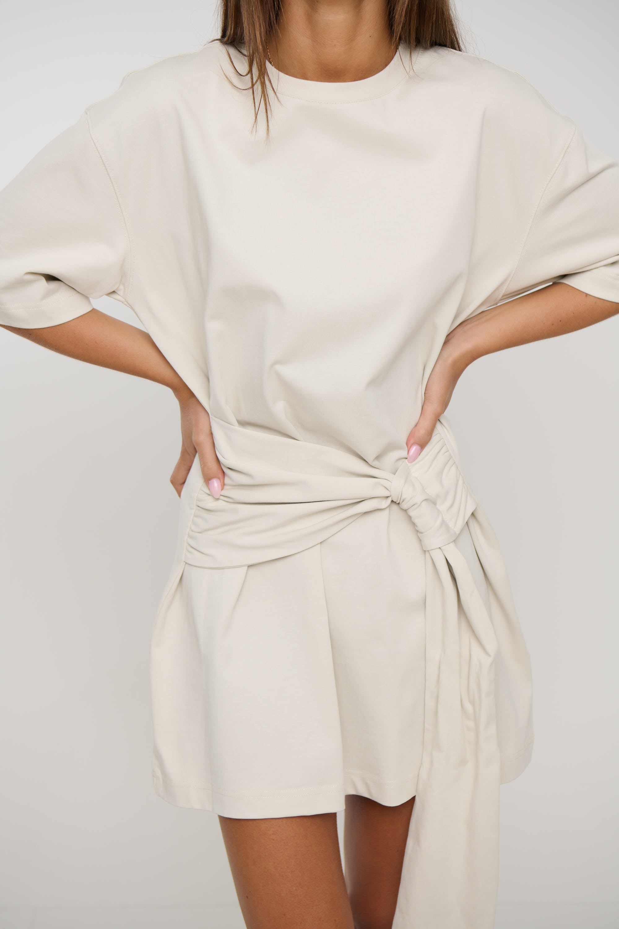 Delani Tee Dress Creme