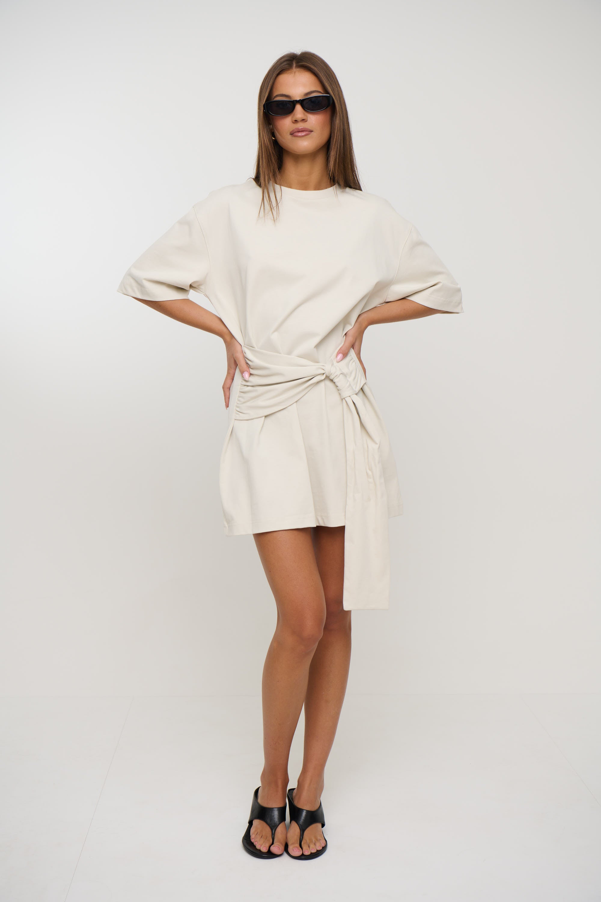 Delani Tee Dress Creme
