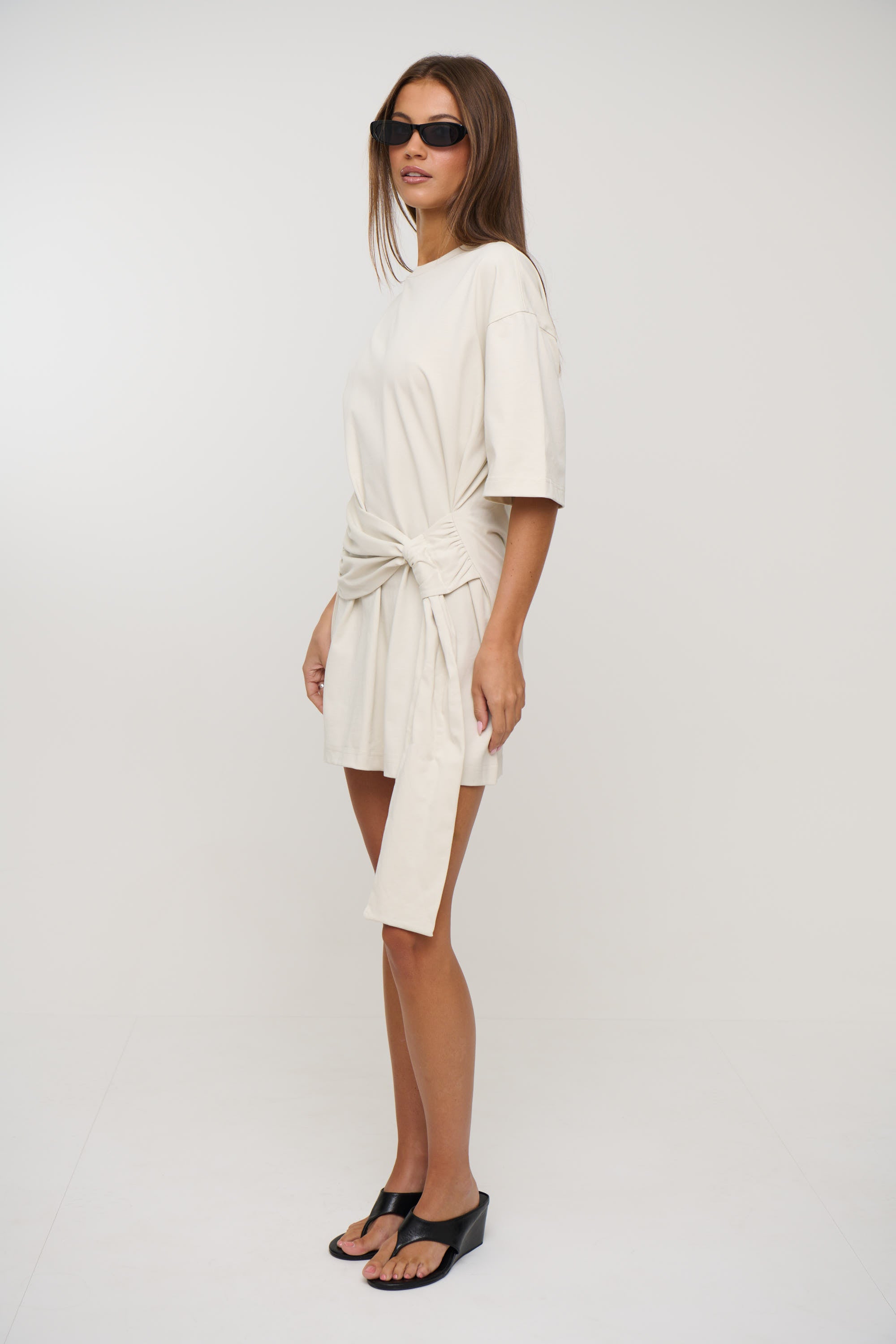 Delani Tee Dress Creme