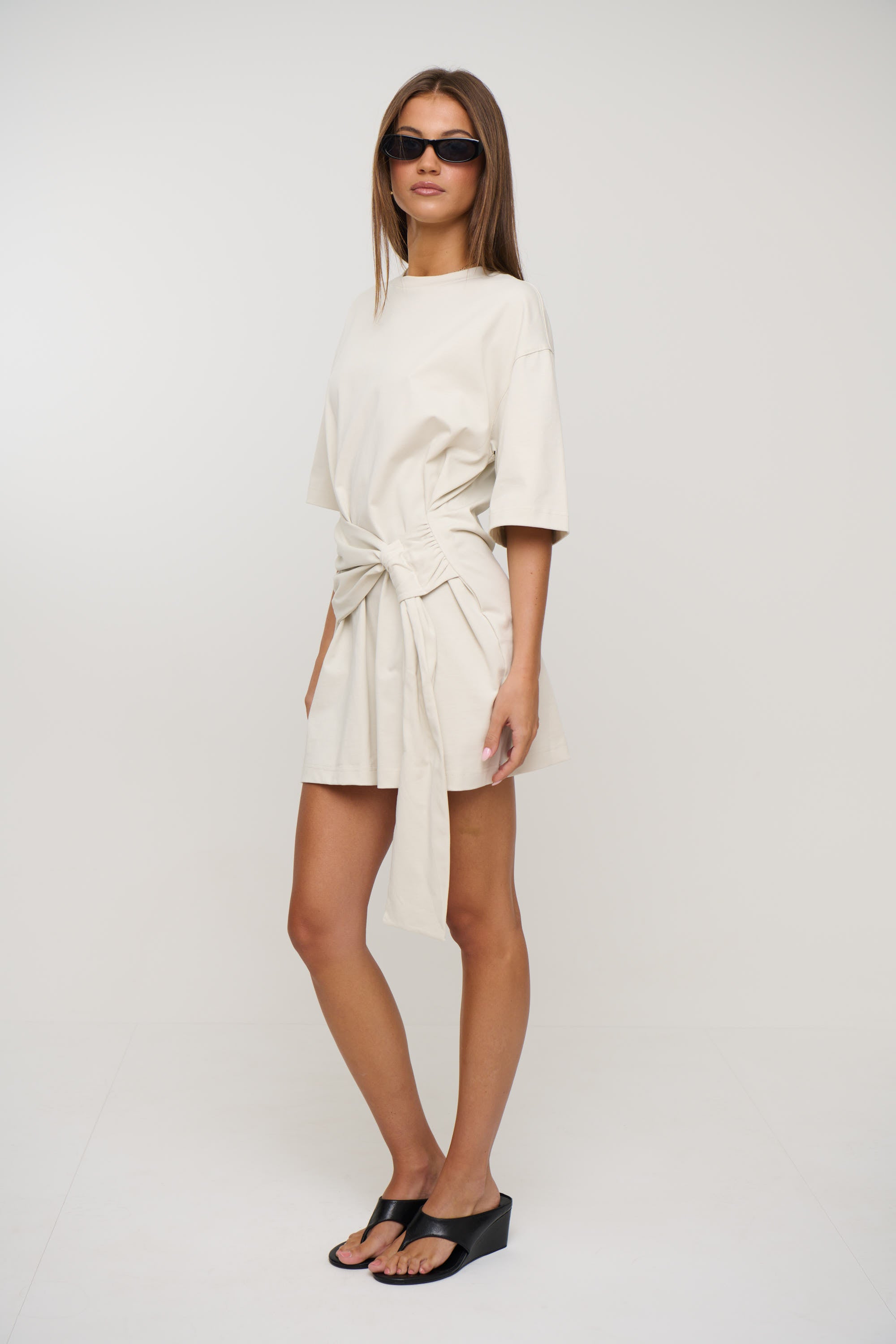 Delani Tee Dress Creme