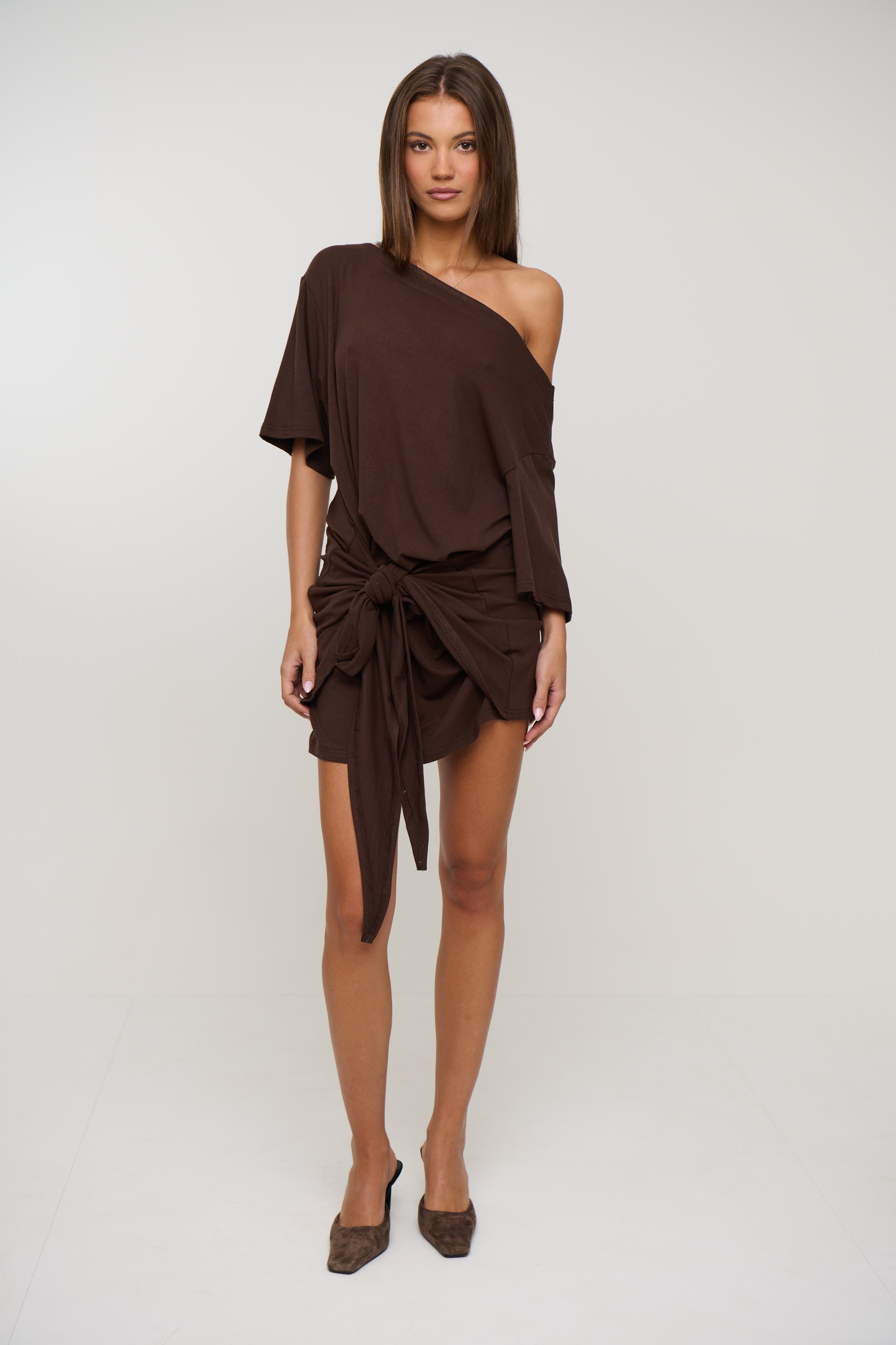 Tyla Mini Dress Chocolate