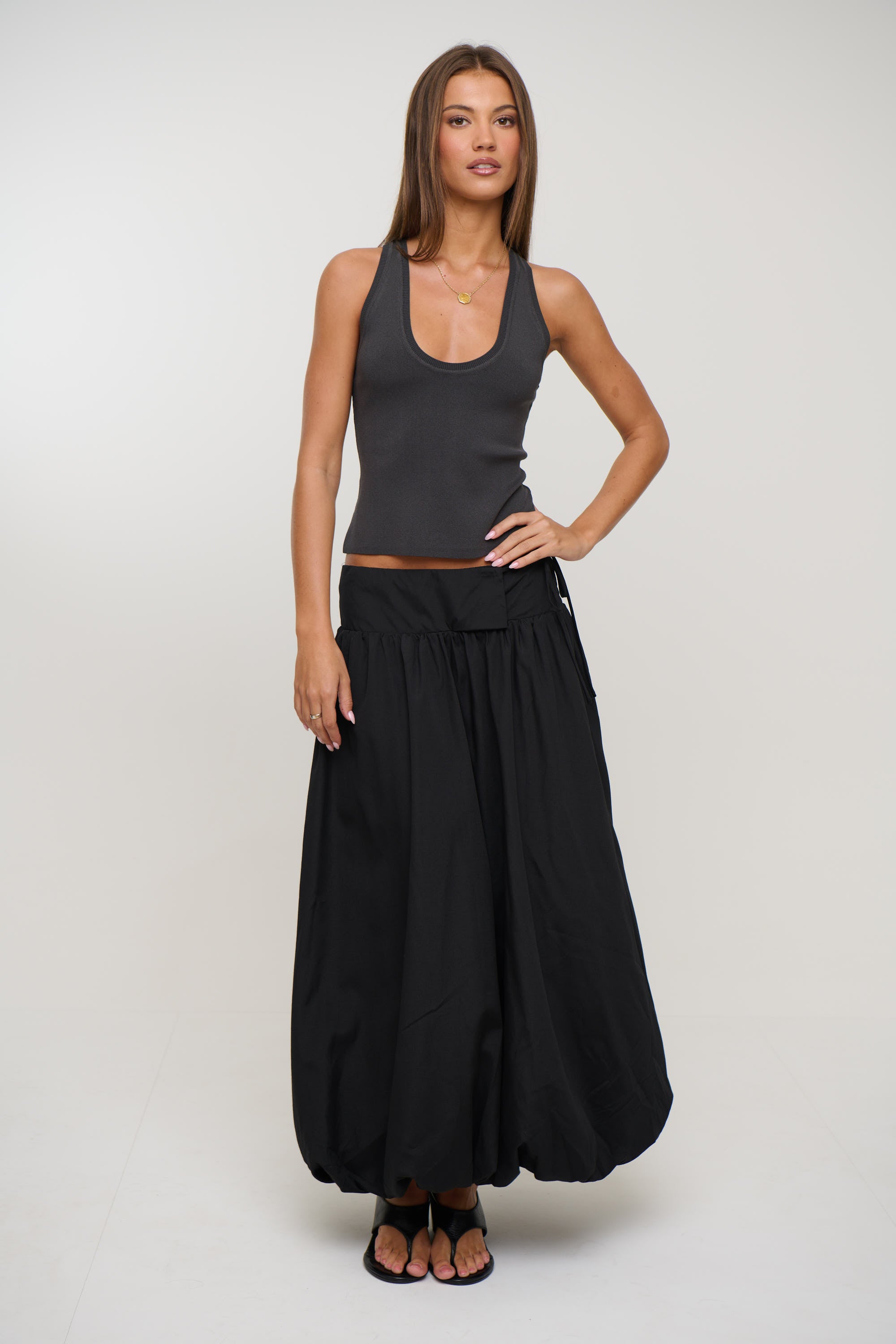 Stevie Midi Skirt Black