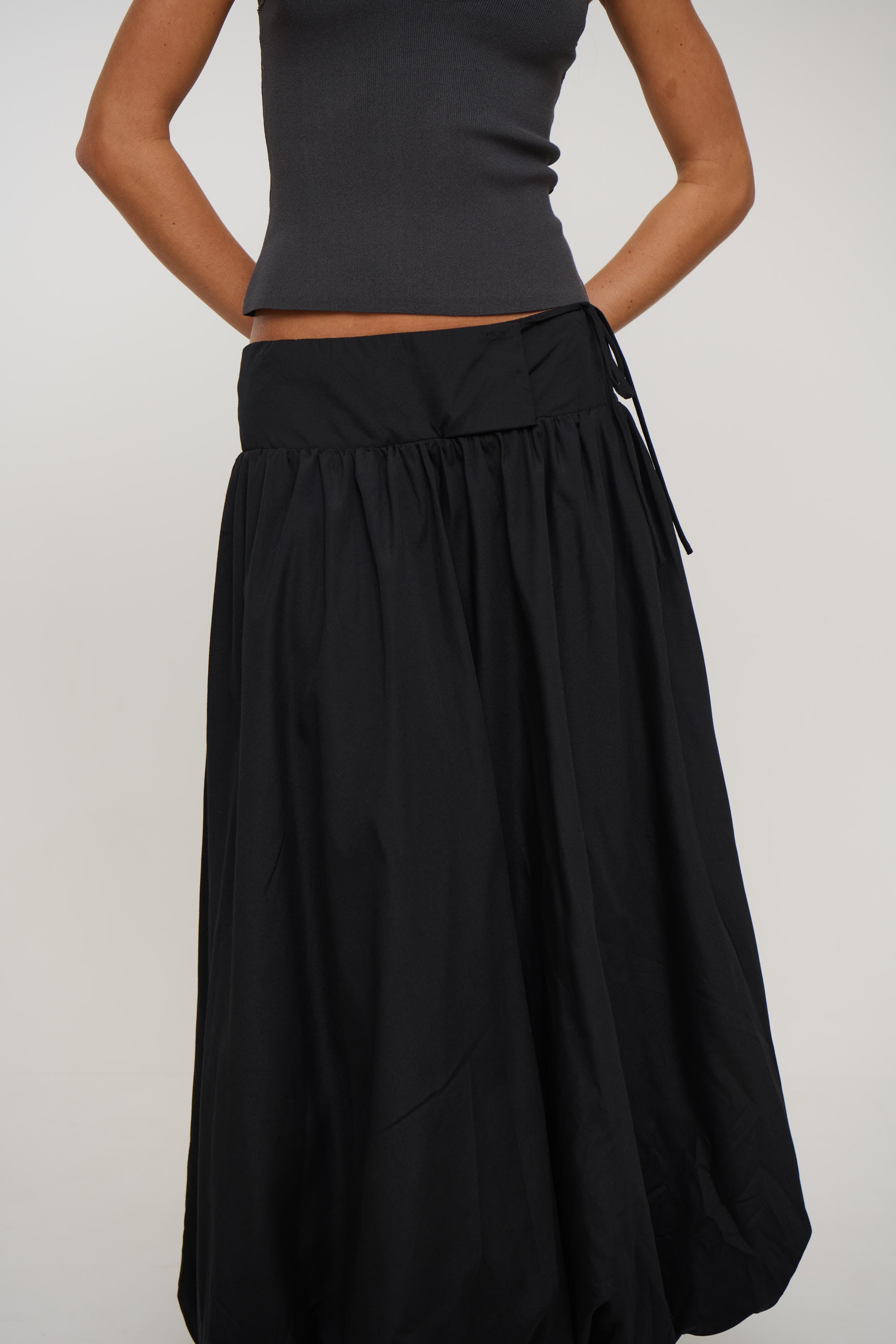Stevie Midi Skirt Black