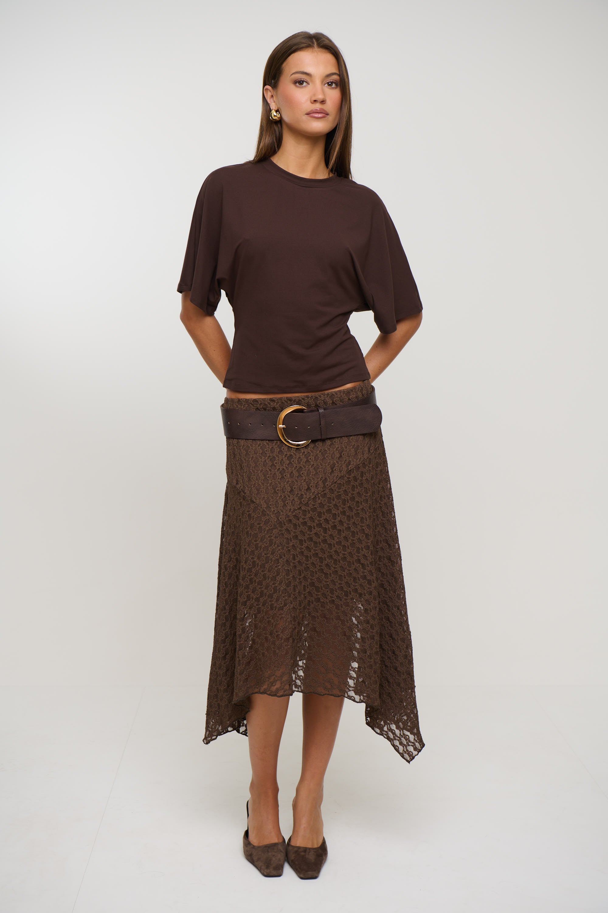 Shea Midi Skirt Chocolate
