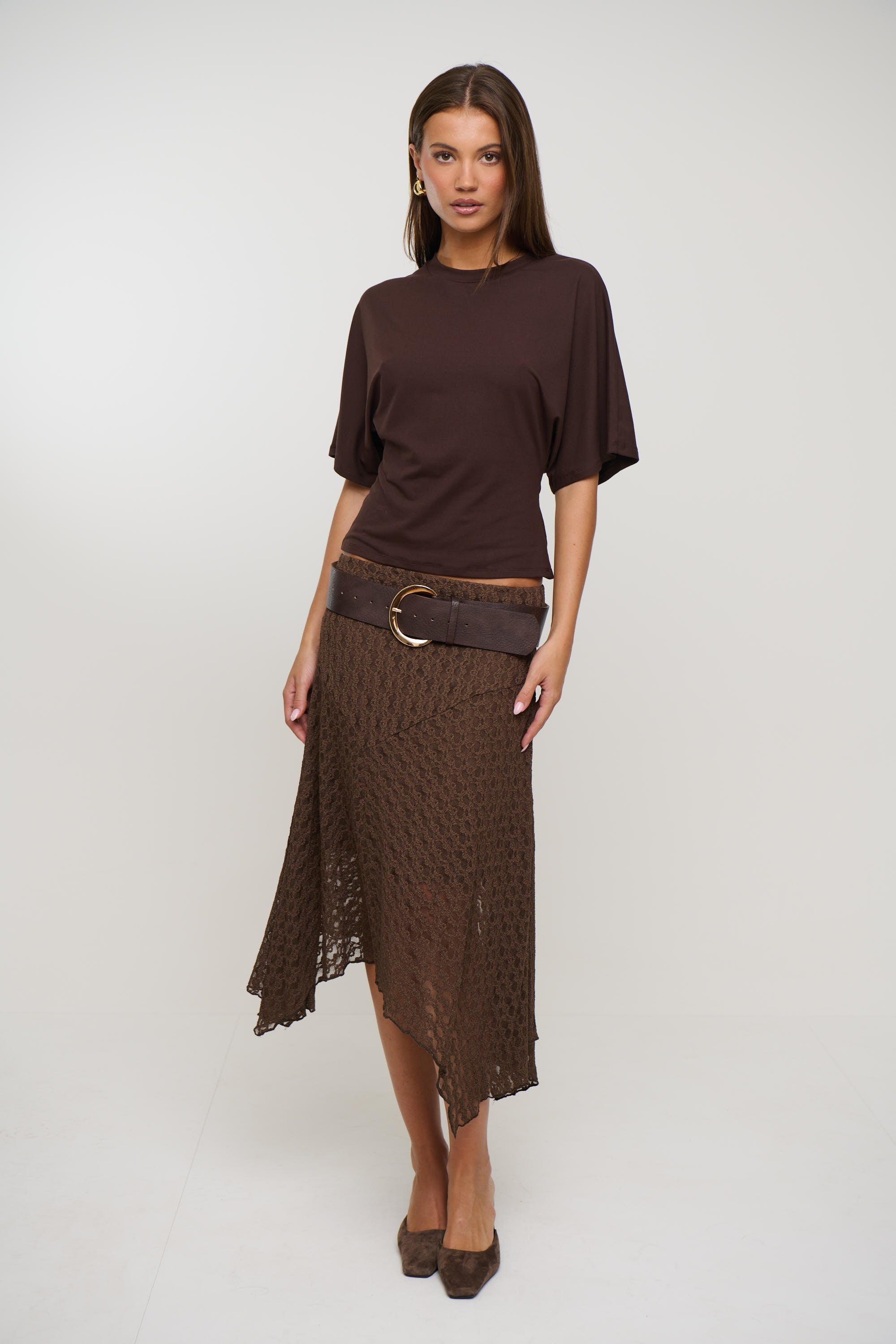 Shea Midi Skirt Chocolate