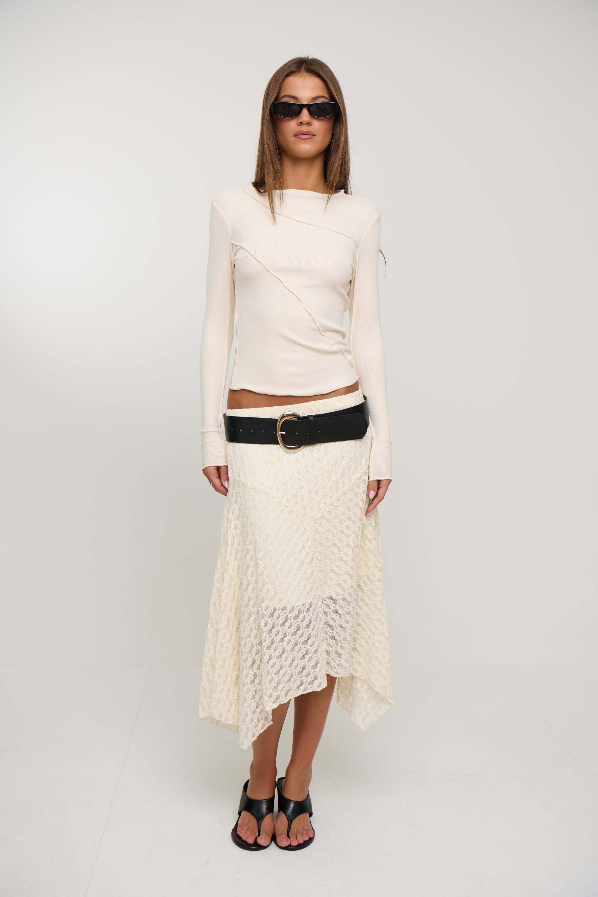 Shea Midi Skirt Cream