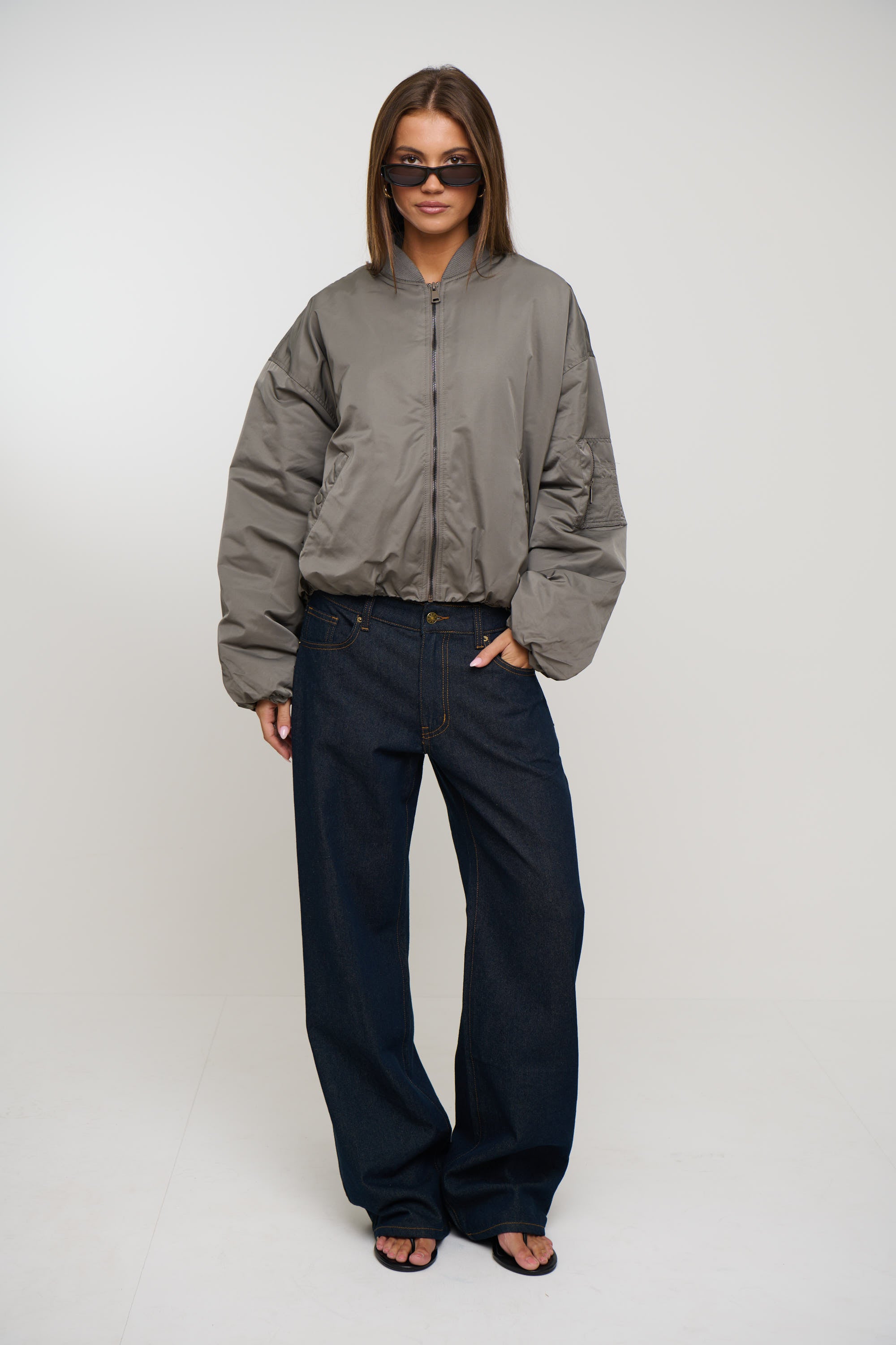 Dua Bomber Jacket Grey display picture 1