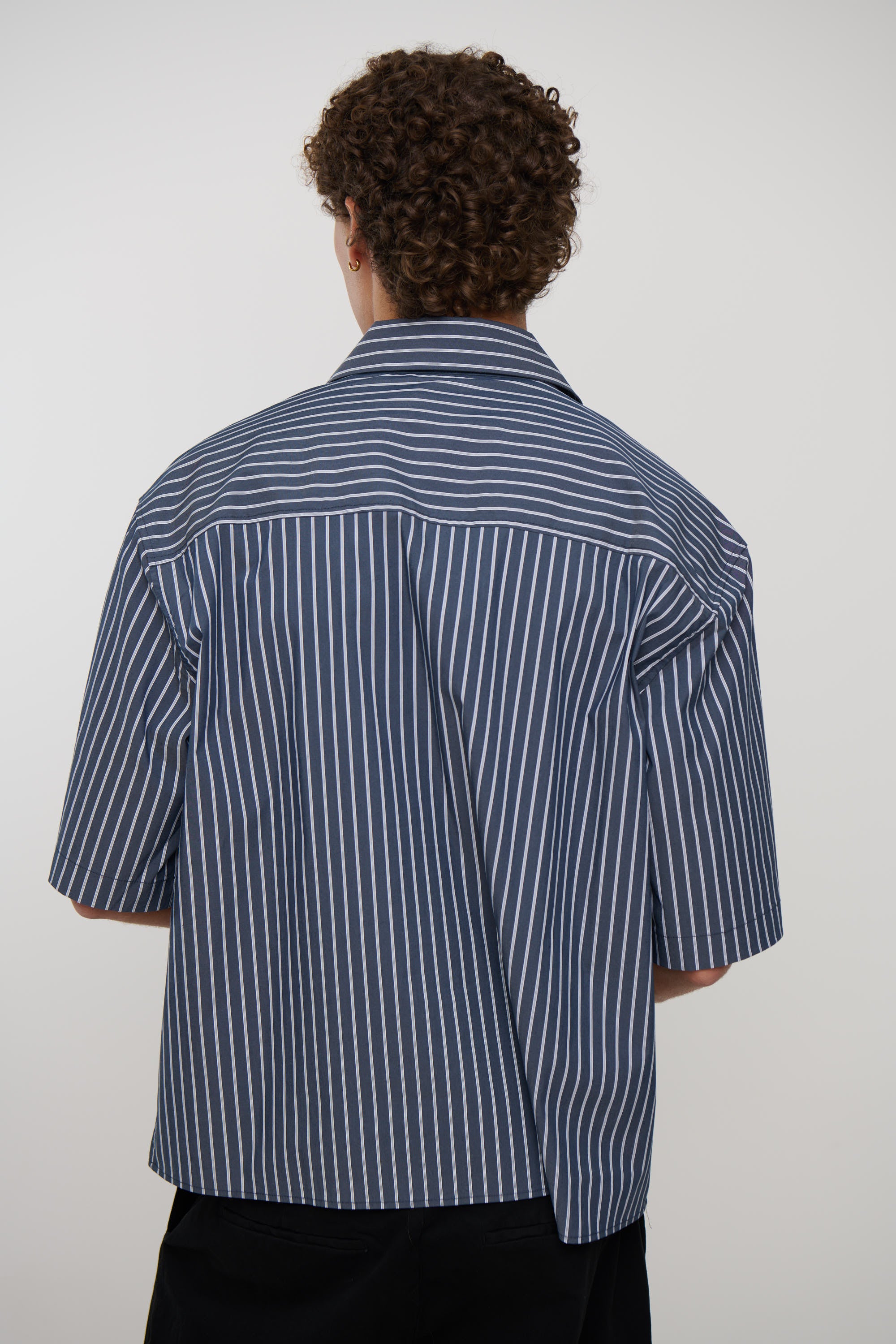 Scott Shirt Stripe Dark Blue