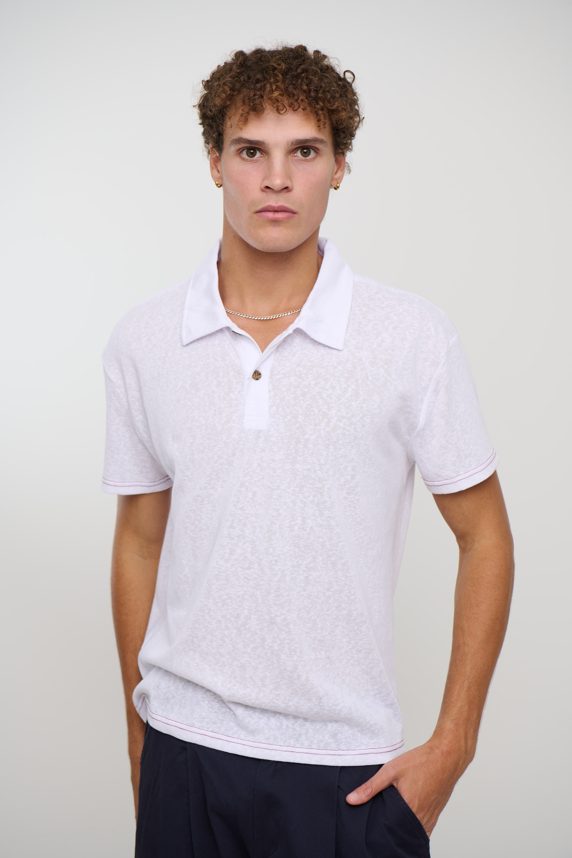 Eric Lightweight Polo White