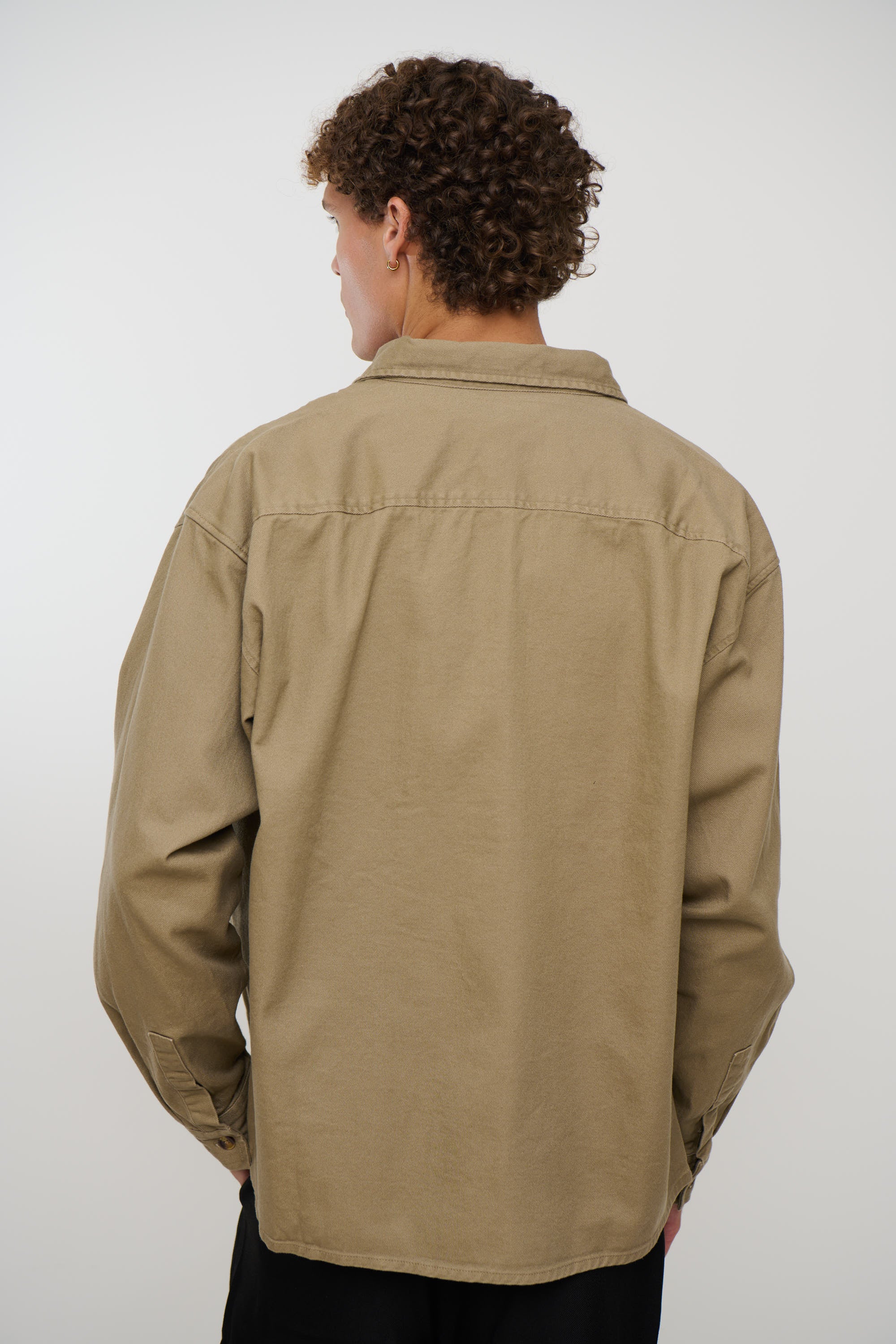 Mike Cotton Drill Shacket Khaki