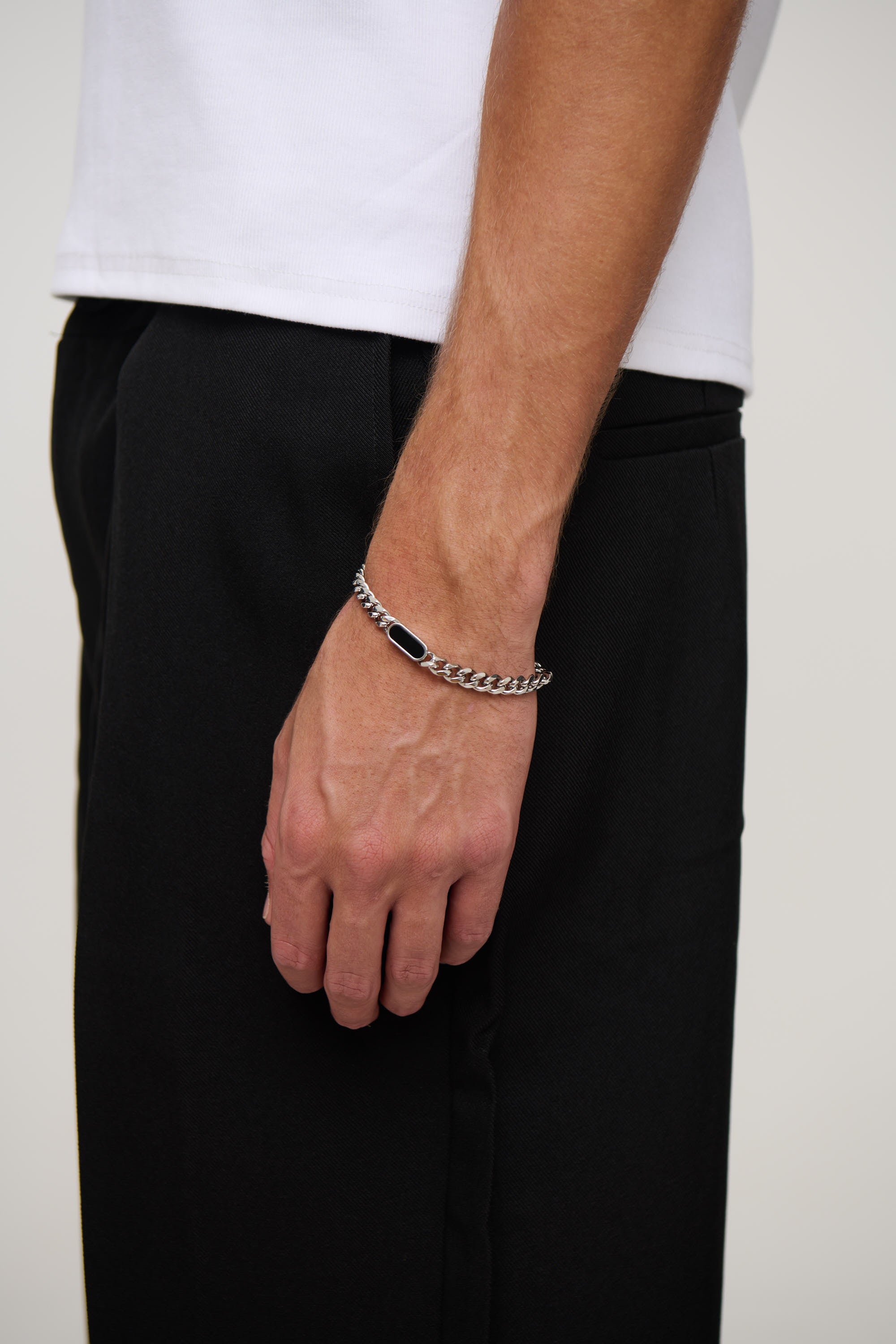 Domenic Bracelet Silver/Black