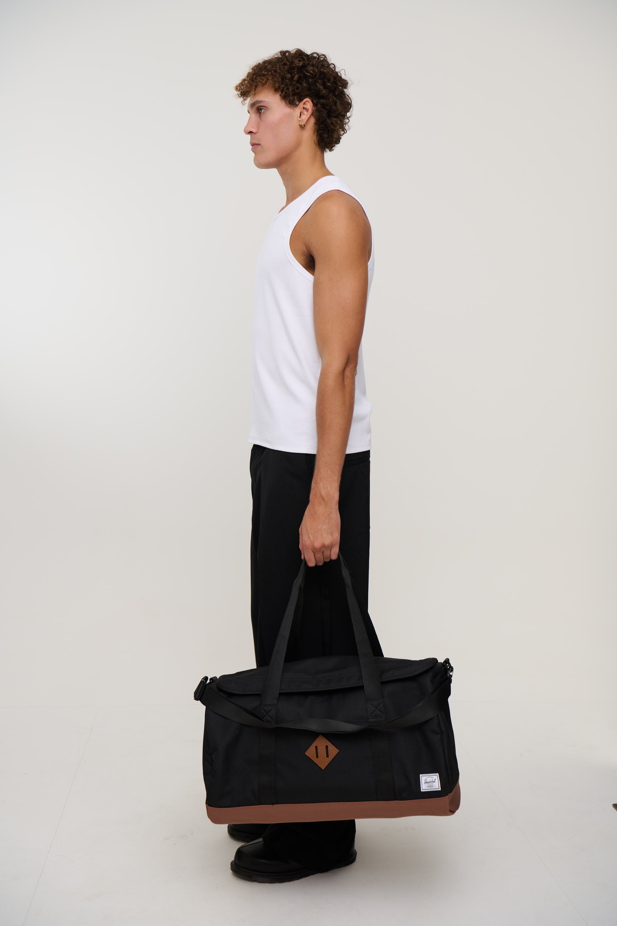 Herschel Novel Duffle Black/Saddle Brown