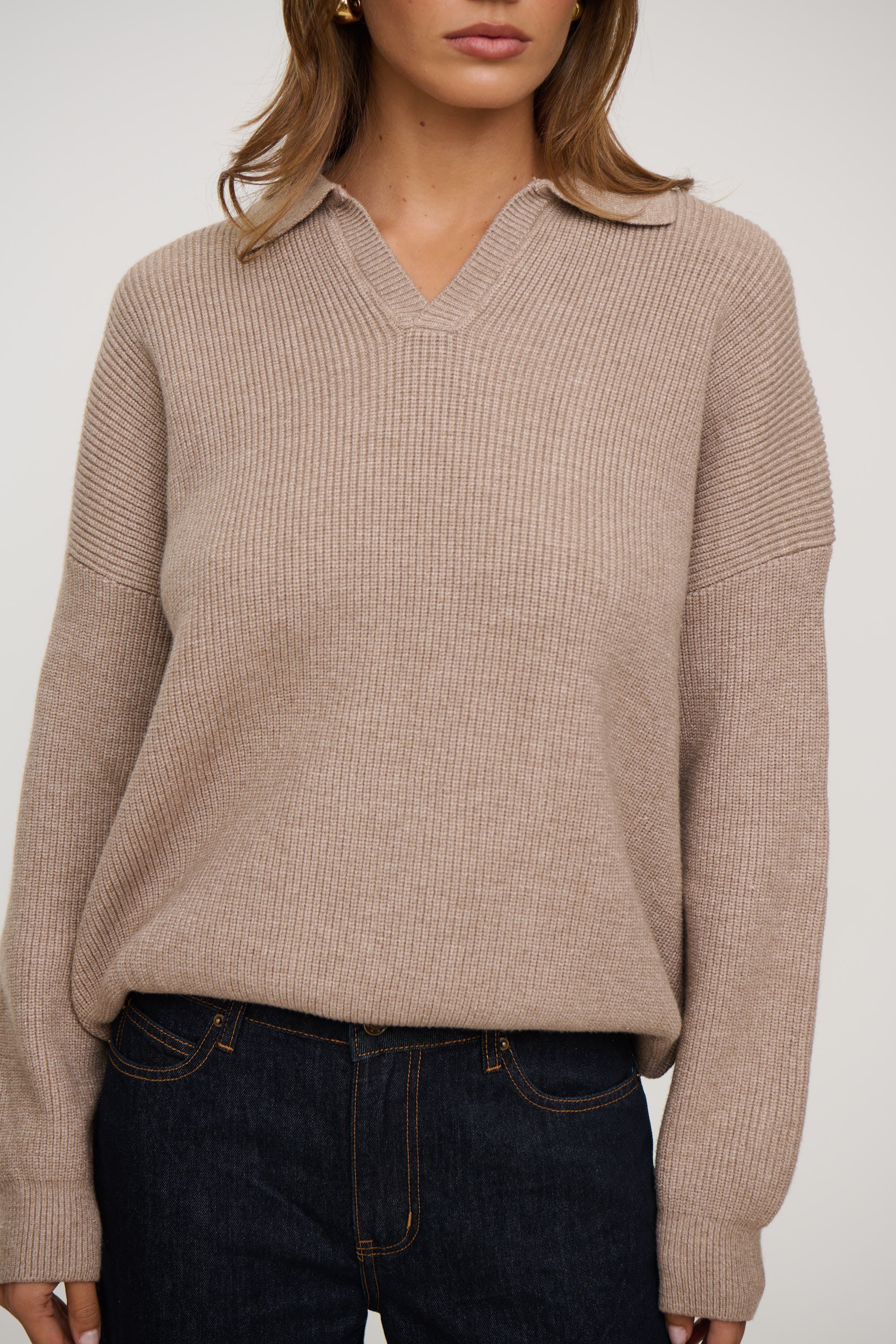 Unisex Jay Knitted Polo Oat