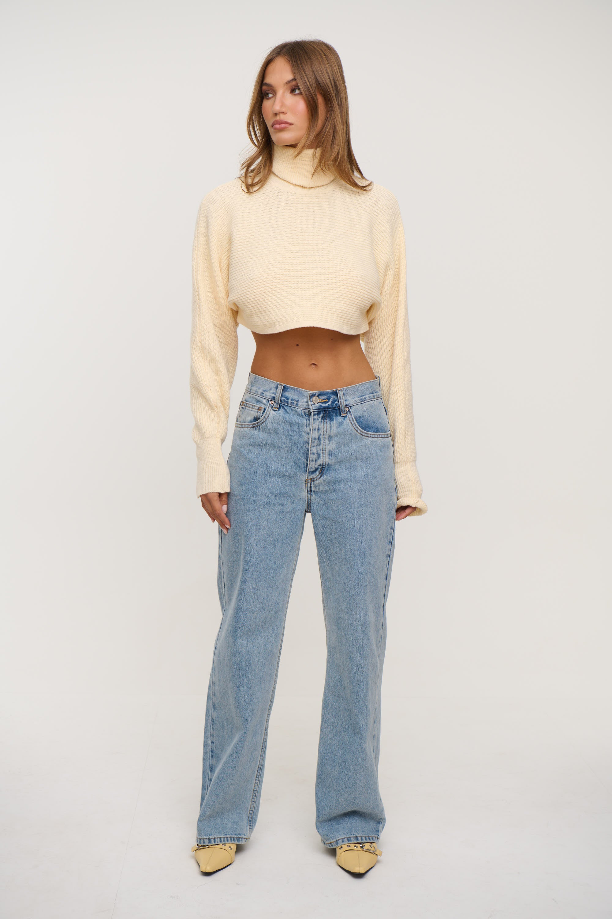 Demi Cropped Knit Lemon