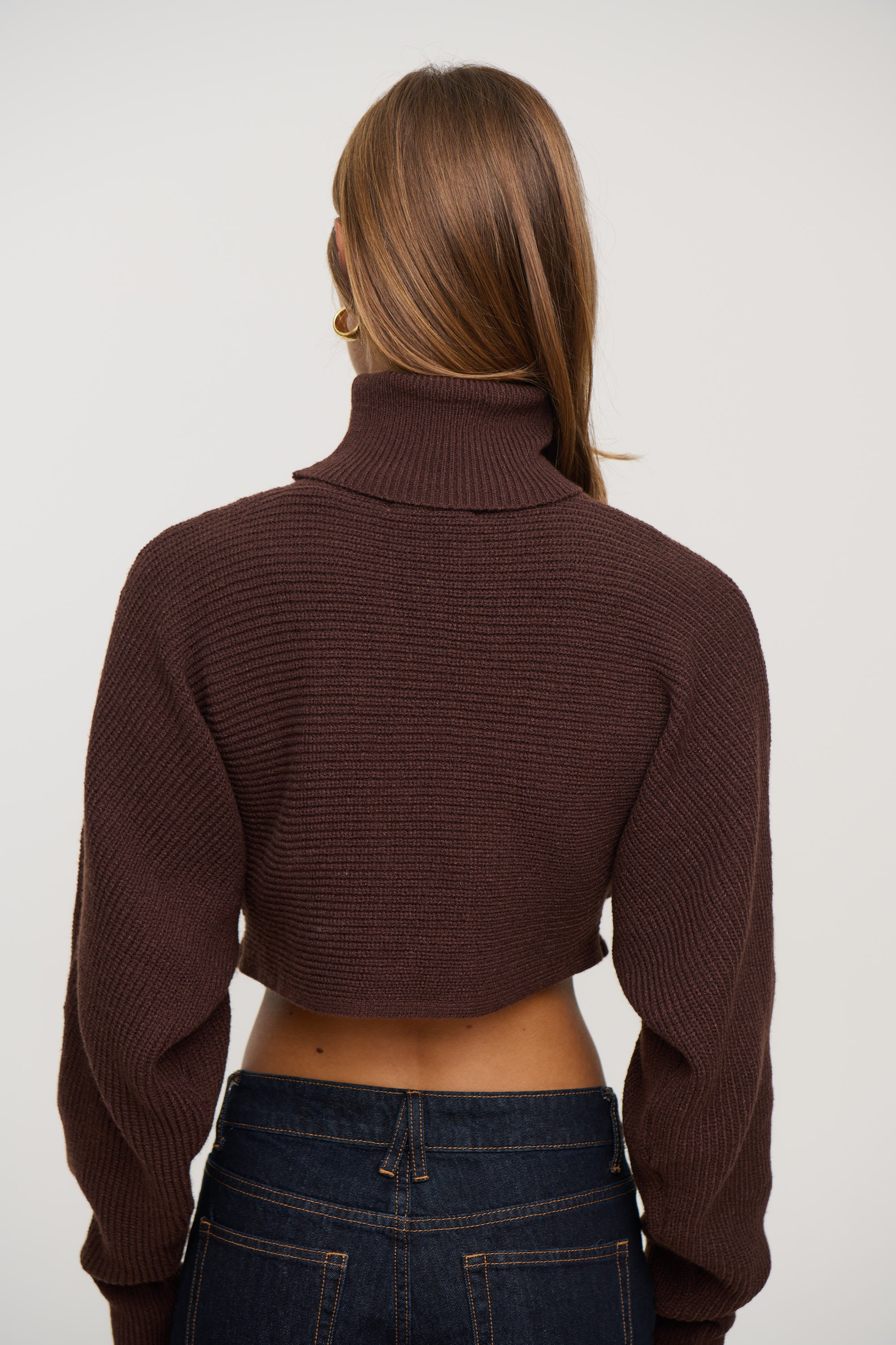 Demi Cropped Knit Chocolate