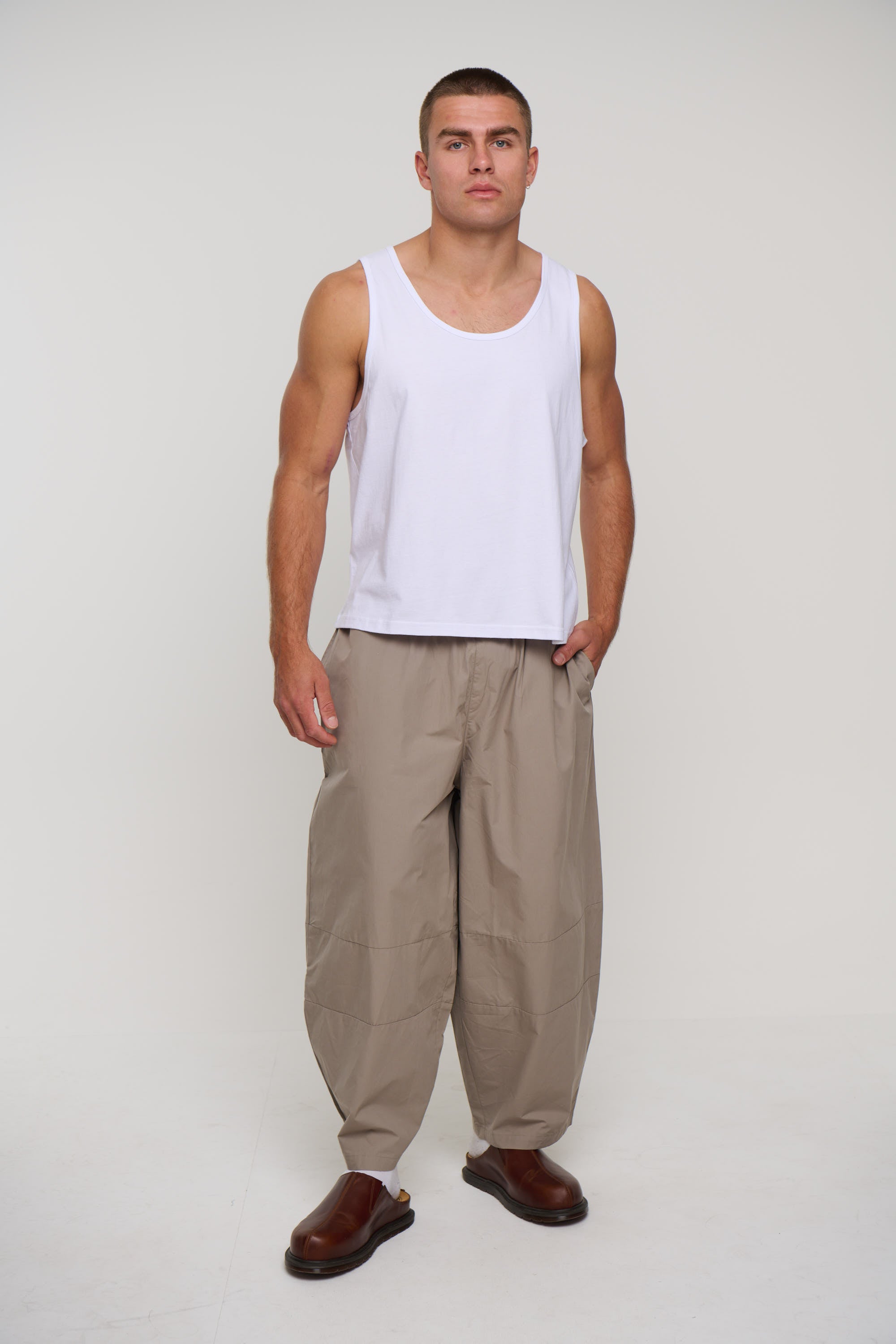 Richie Loose Crop Tank White