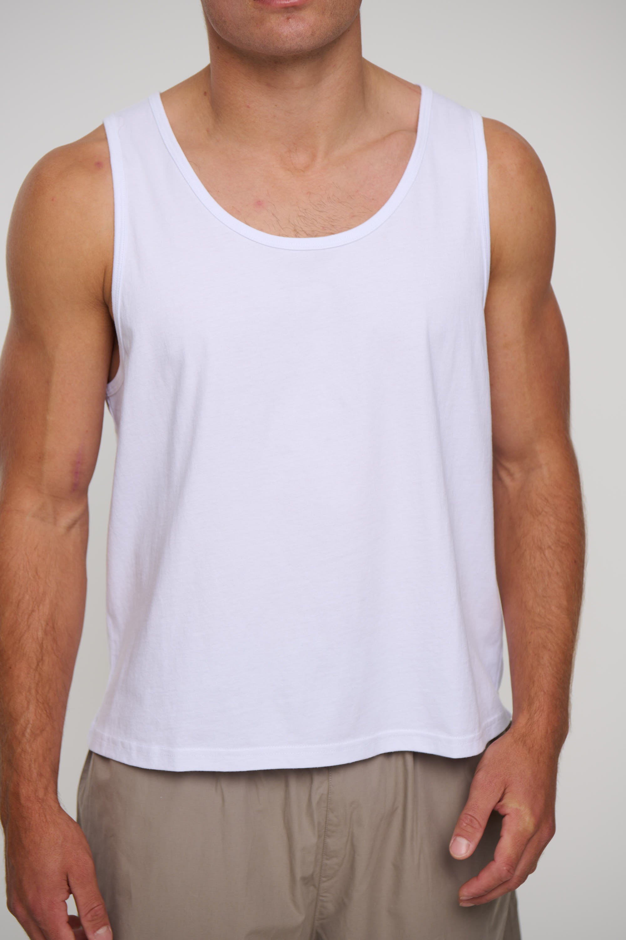 Richie Loose Crop Tank White