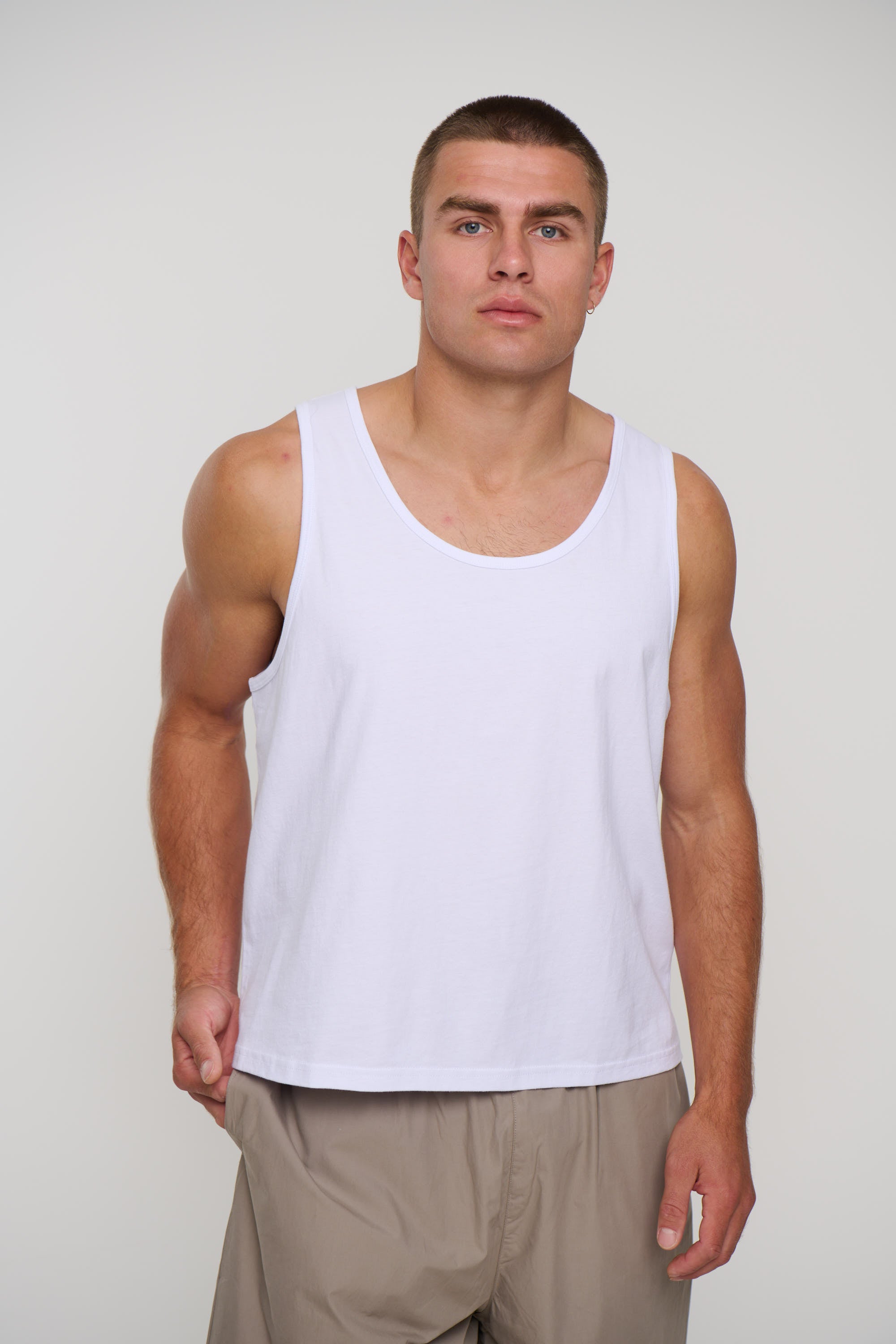Richie Loose Crop Tank White