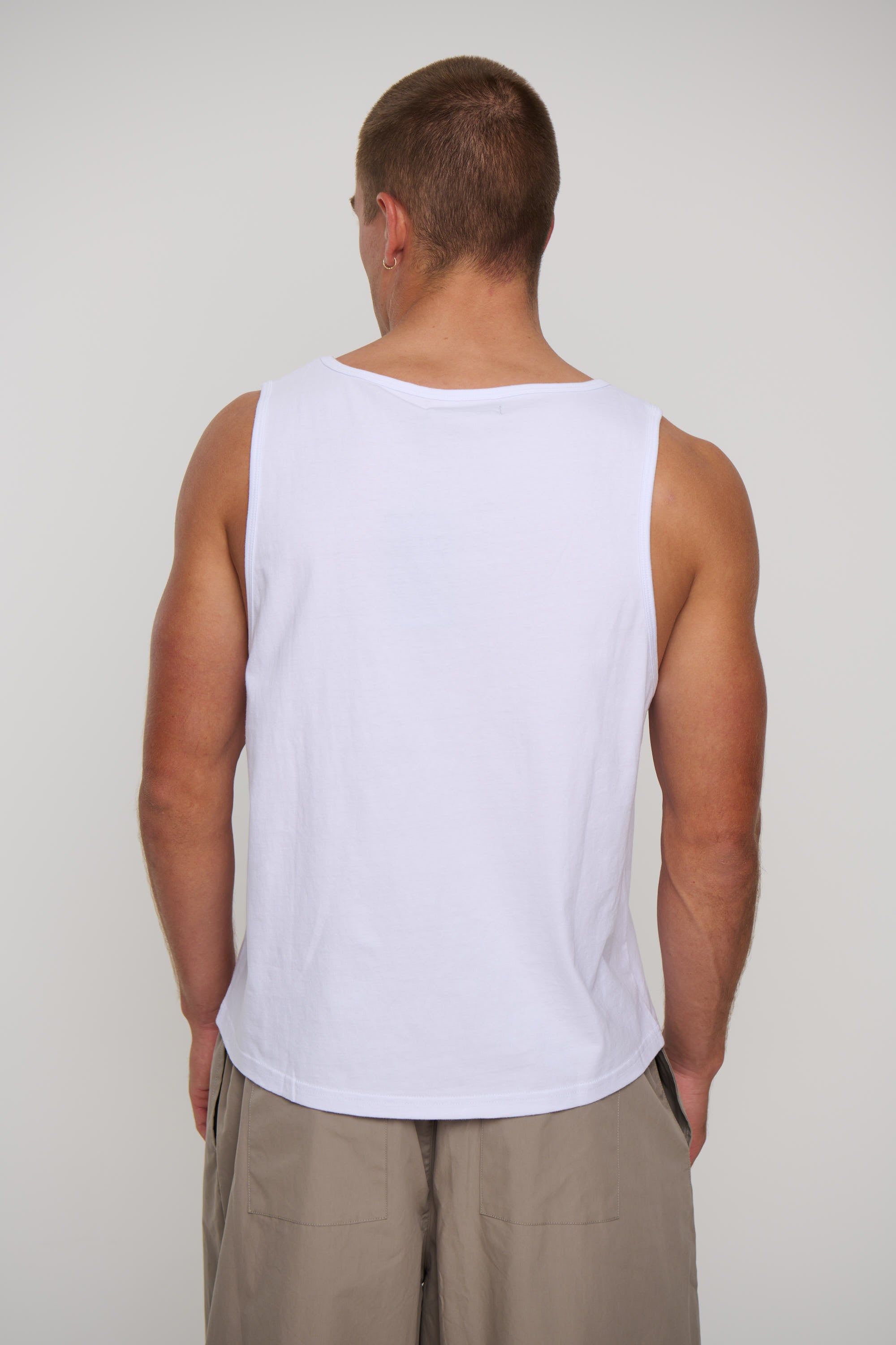 Richie Loose Crop Tank White