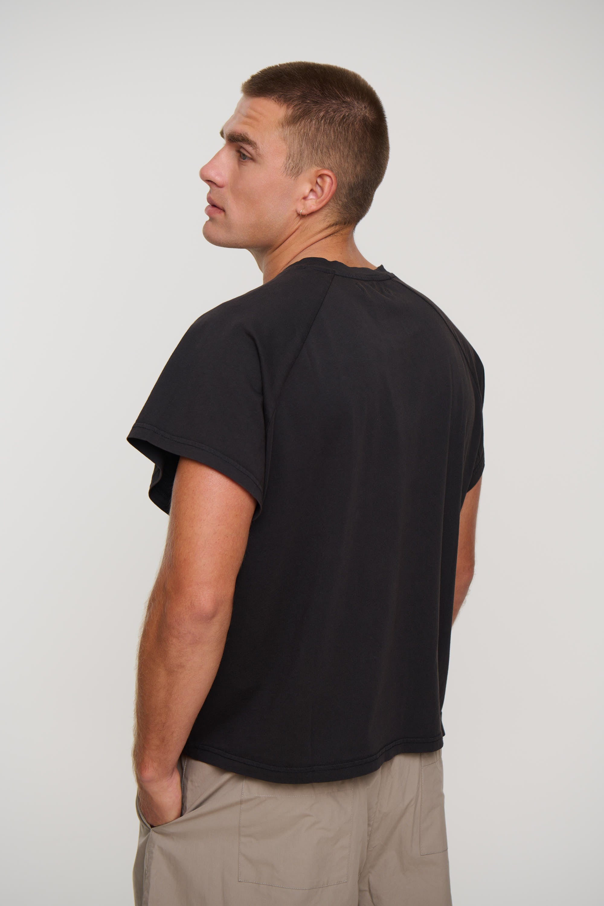 Raglan Crop Box Tank Charcoal