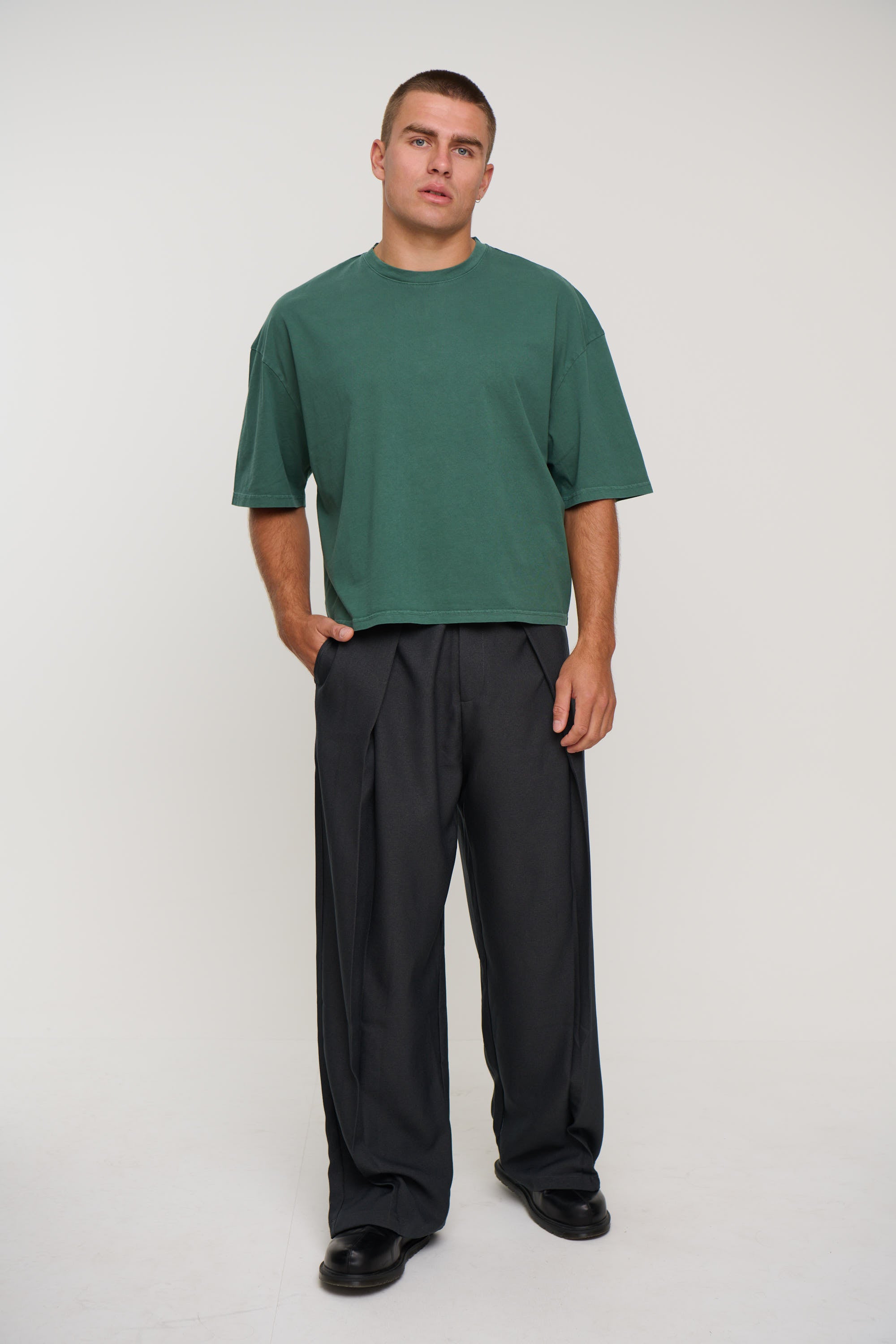 NTH Crop Box Tee Dark Green