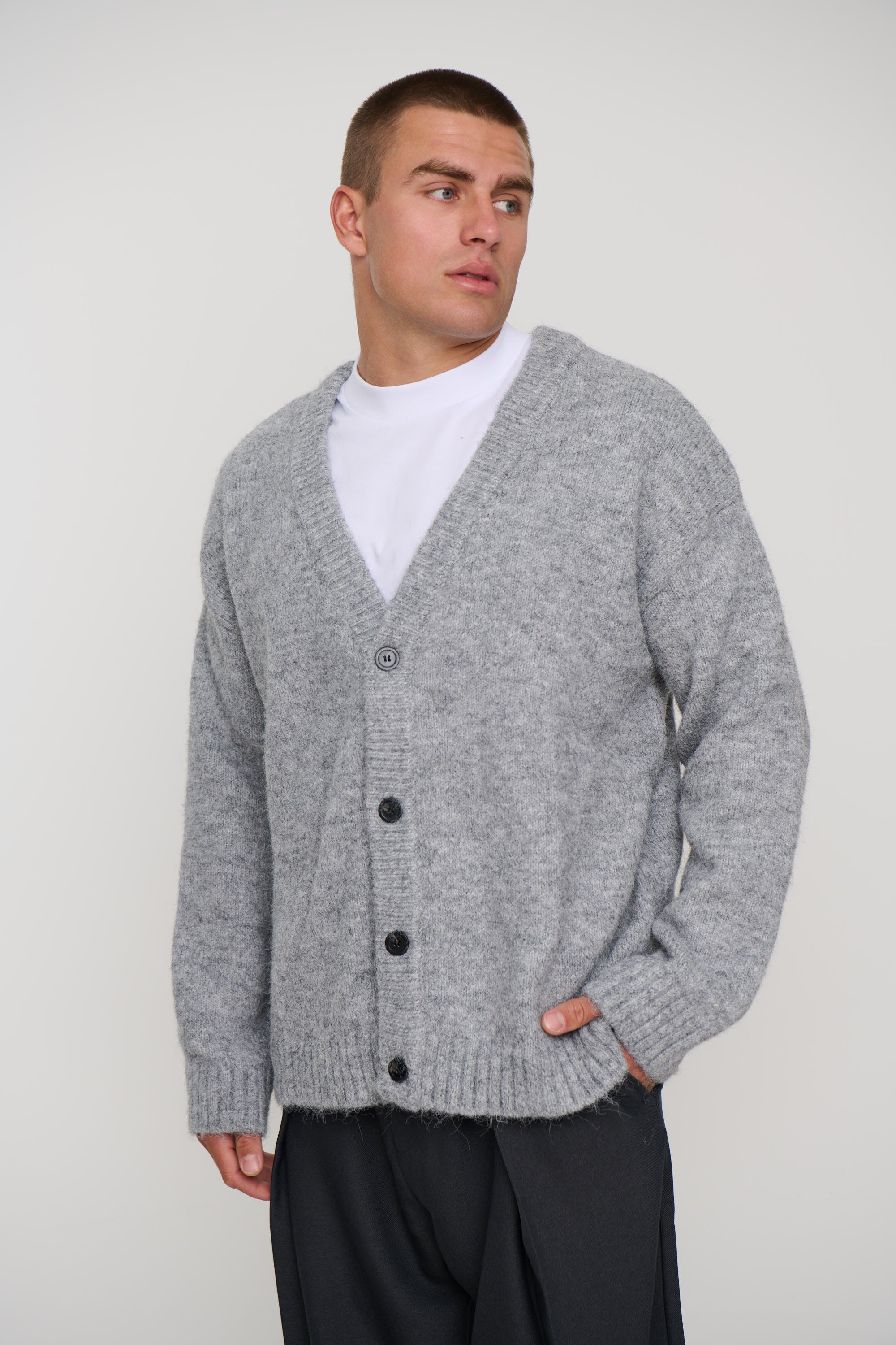 Knitted Oversize Cardigan Grey