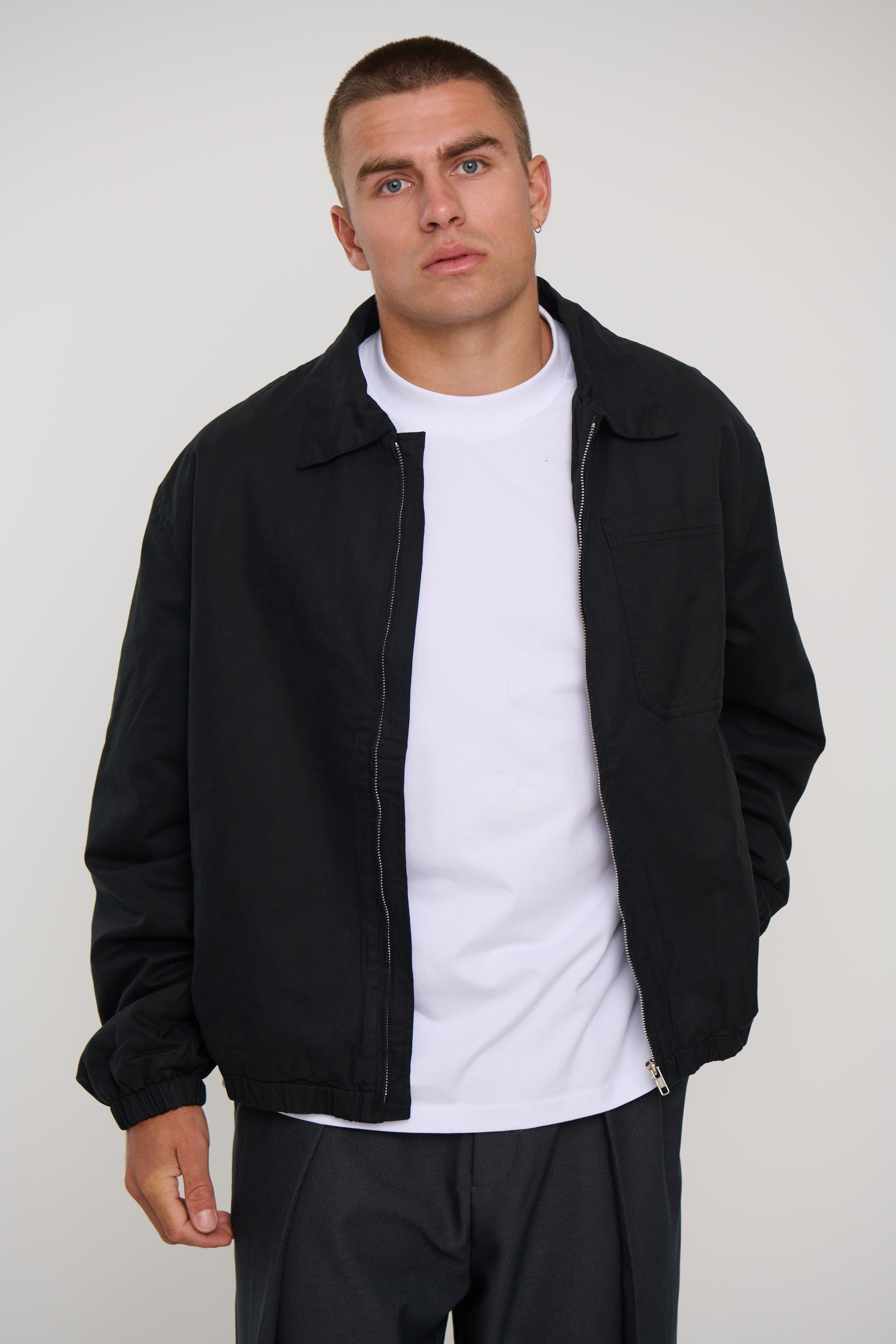 Charlie Soft Cotton Bomber Black