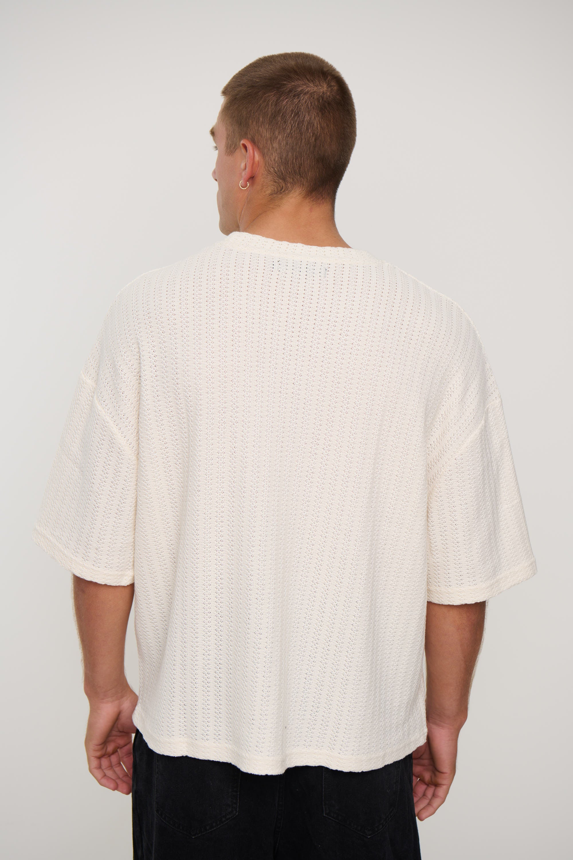 Vinnie Two Thread Stitch Tee White