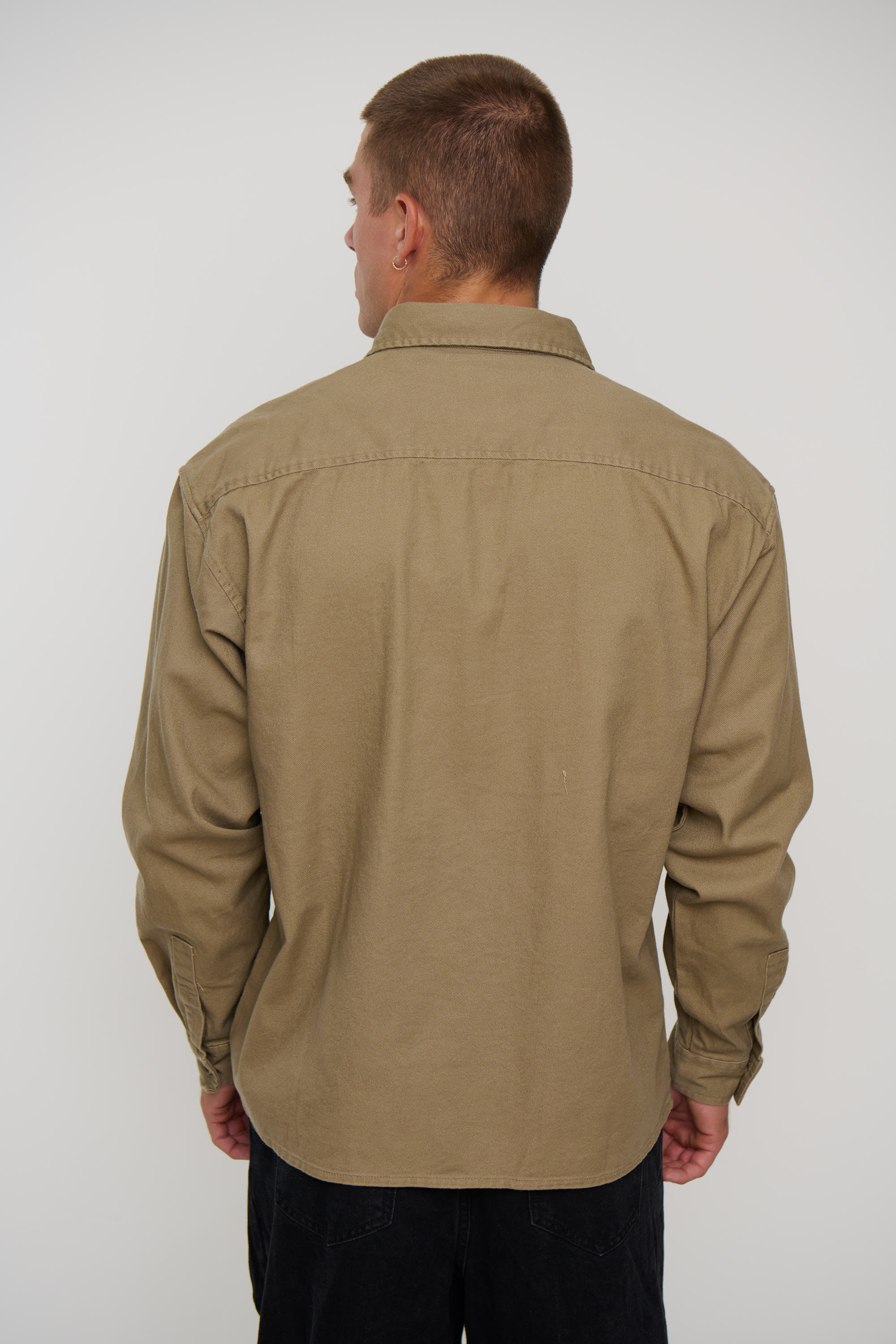 Mike Cotton Drill Shacket Khaki