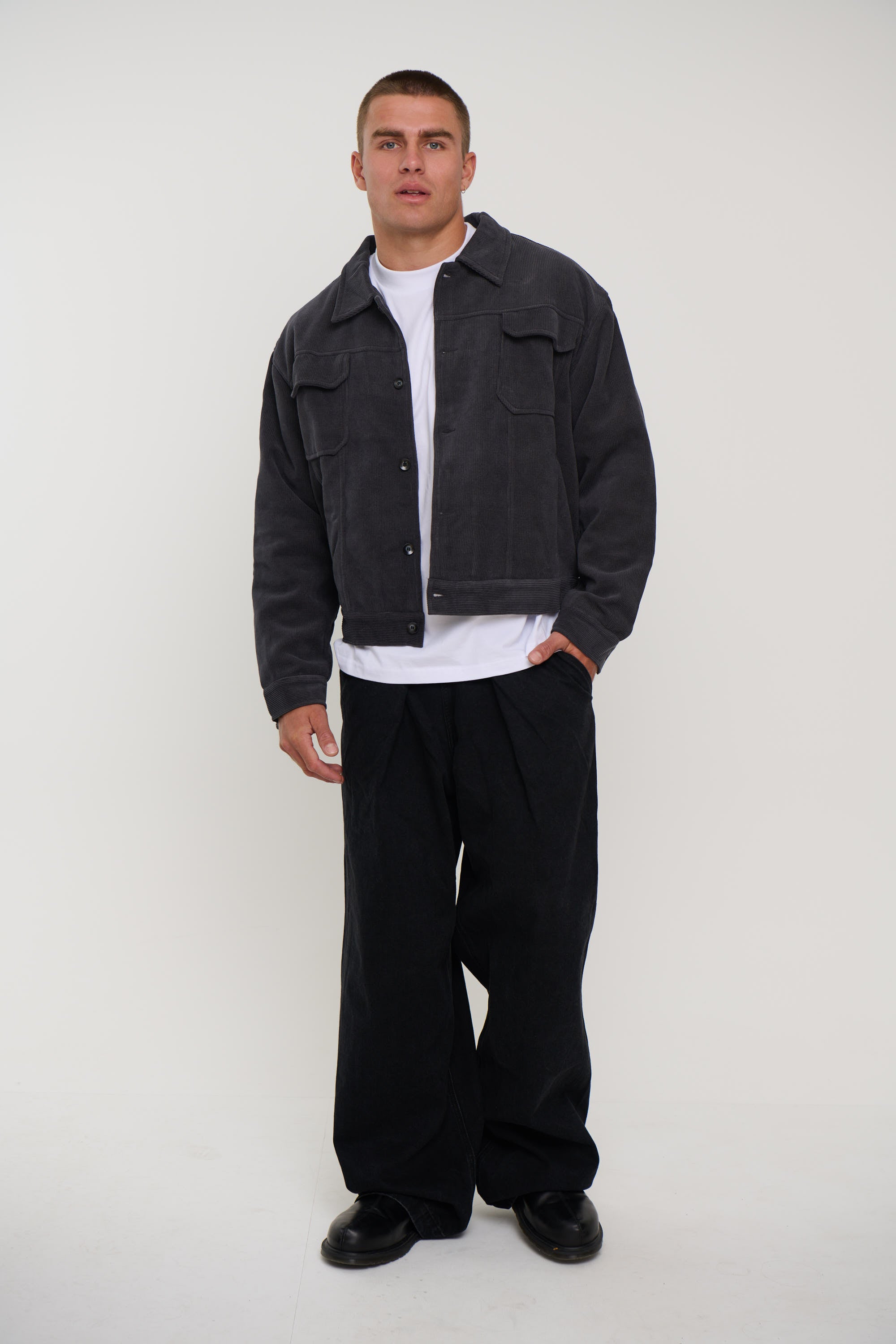 Levi Soft Cord Jacket Dark Grey