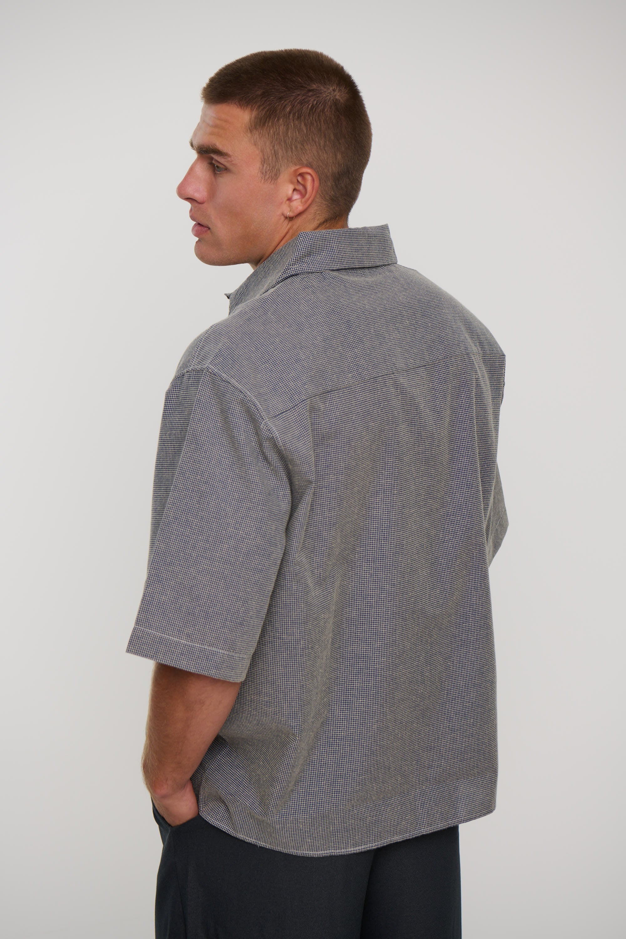 Scott Shirt Check Blue Embroidery