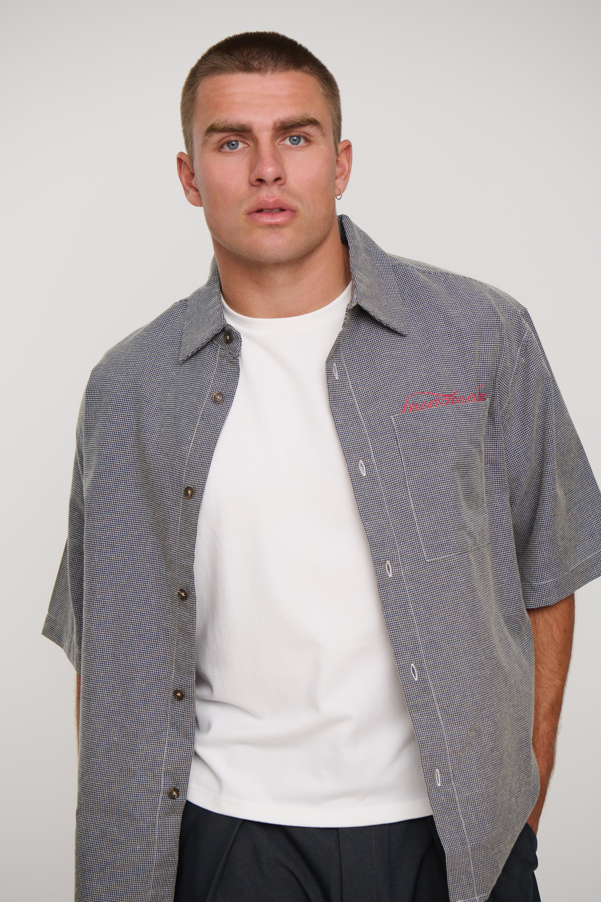 Scott Shirt Check Blue Print