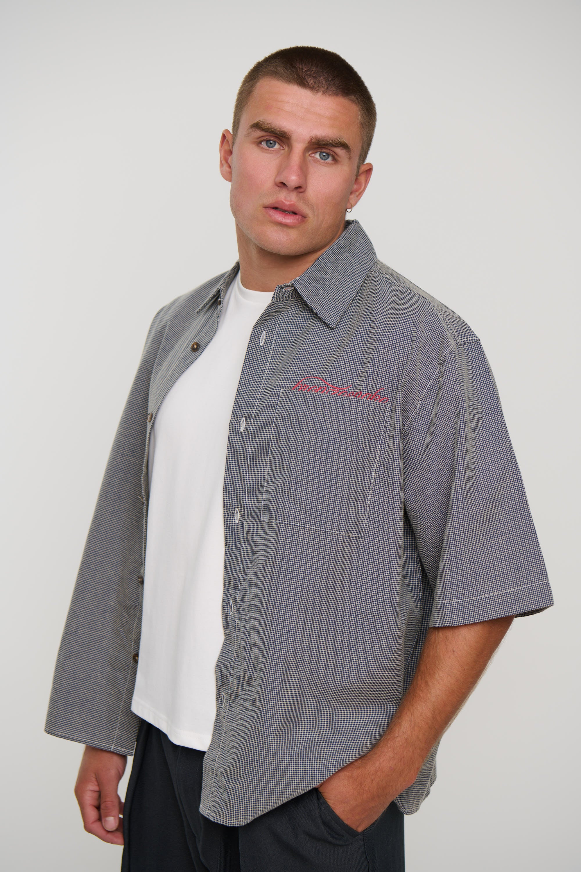 Scott Shirt Check Blue Print