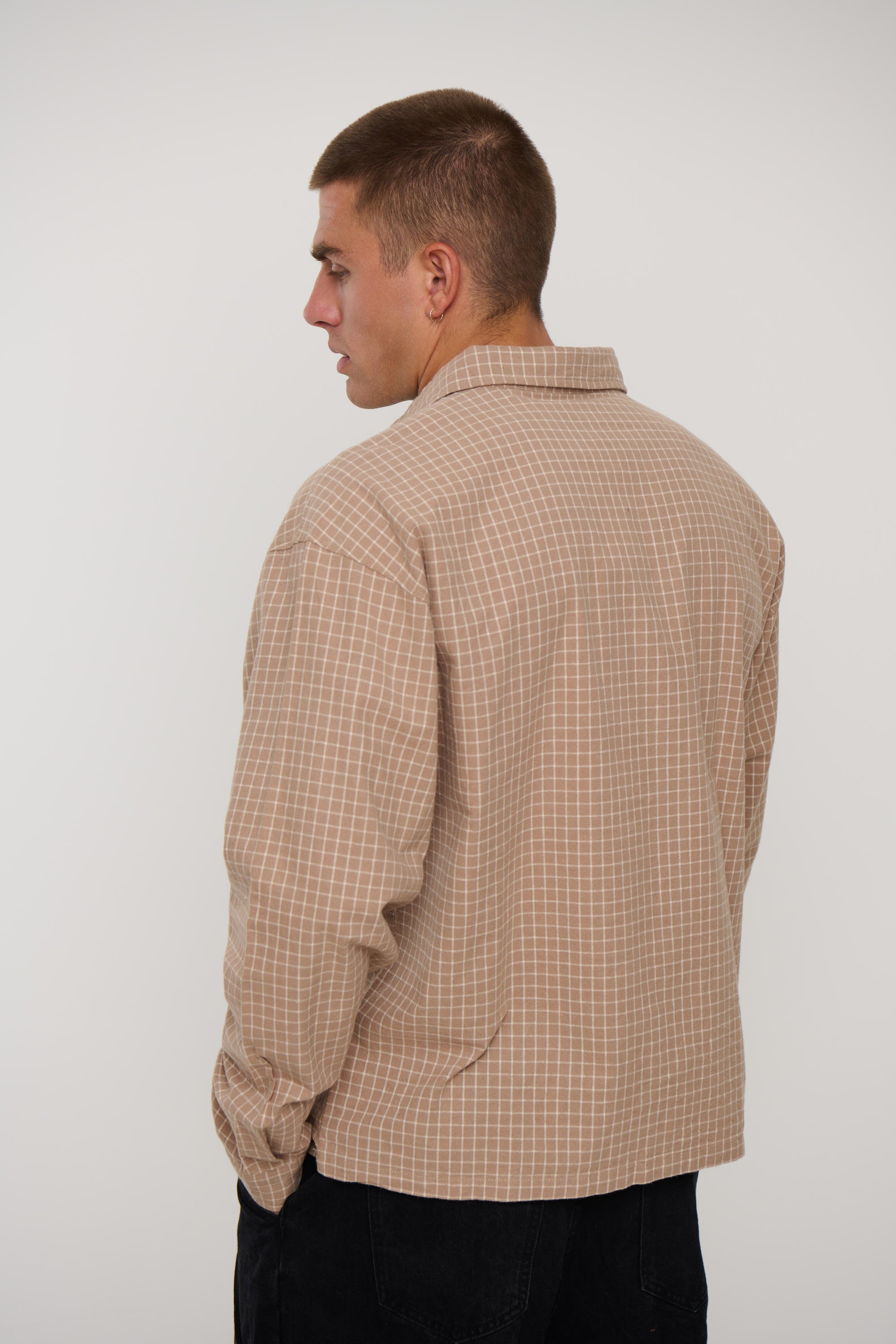 NTH Long Sleeve Check Shirt Sand