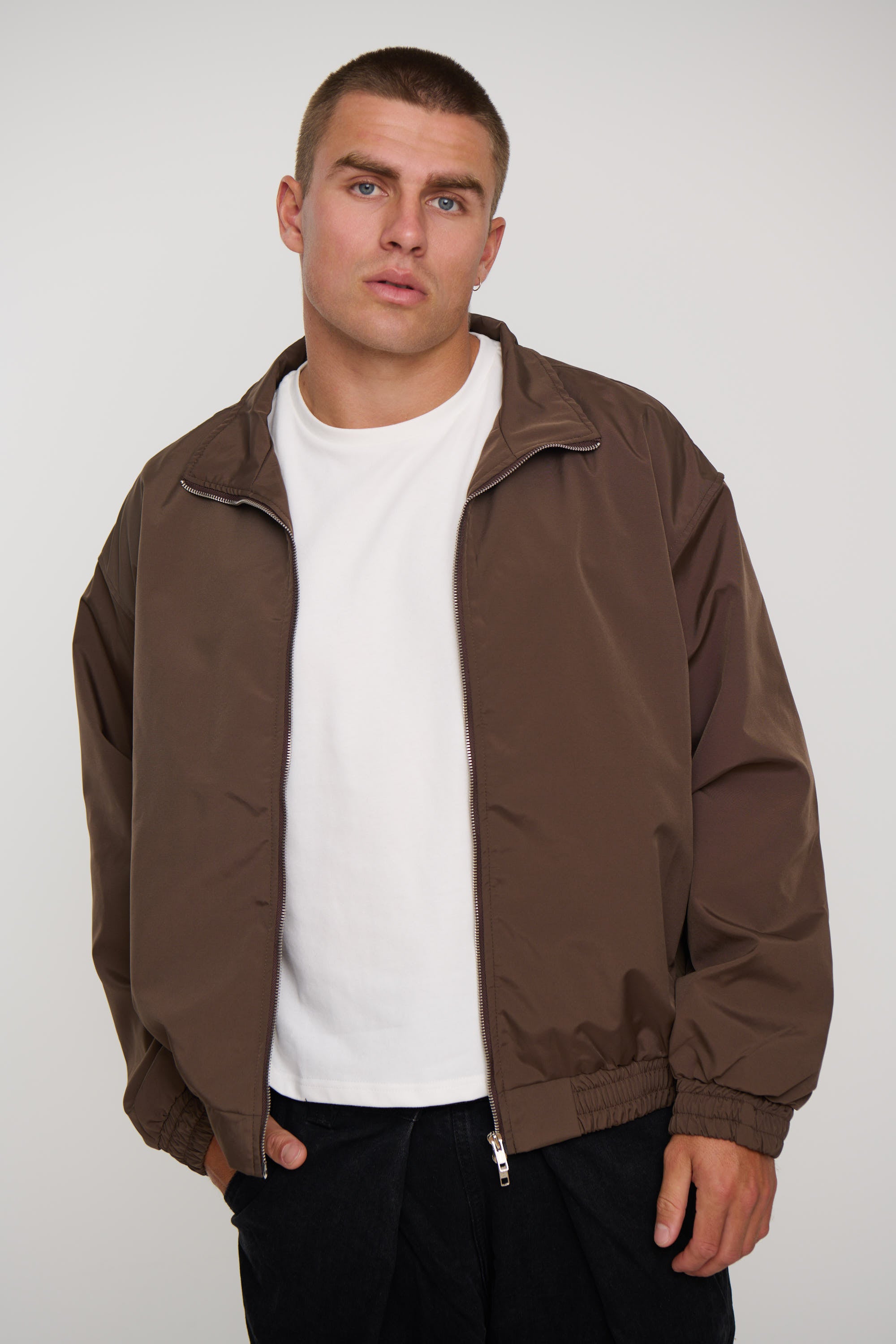 Collar Zip Jacket Choc