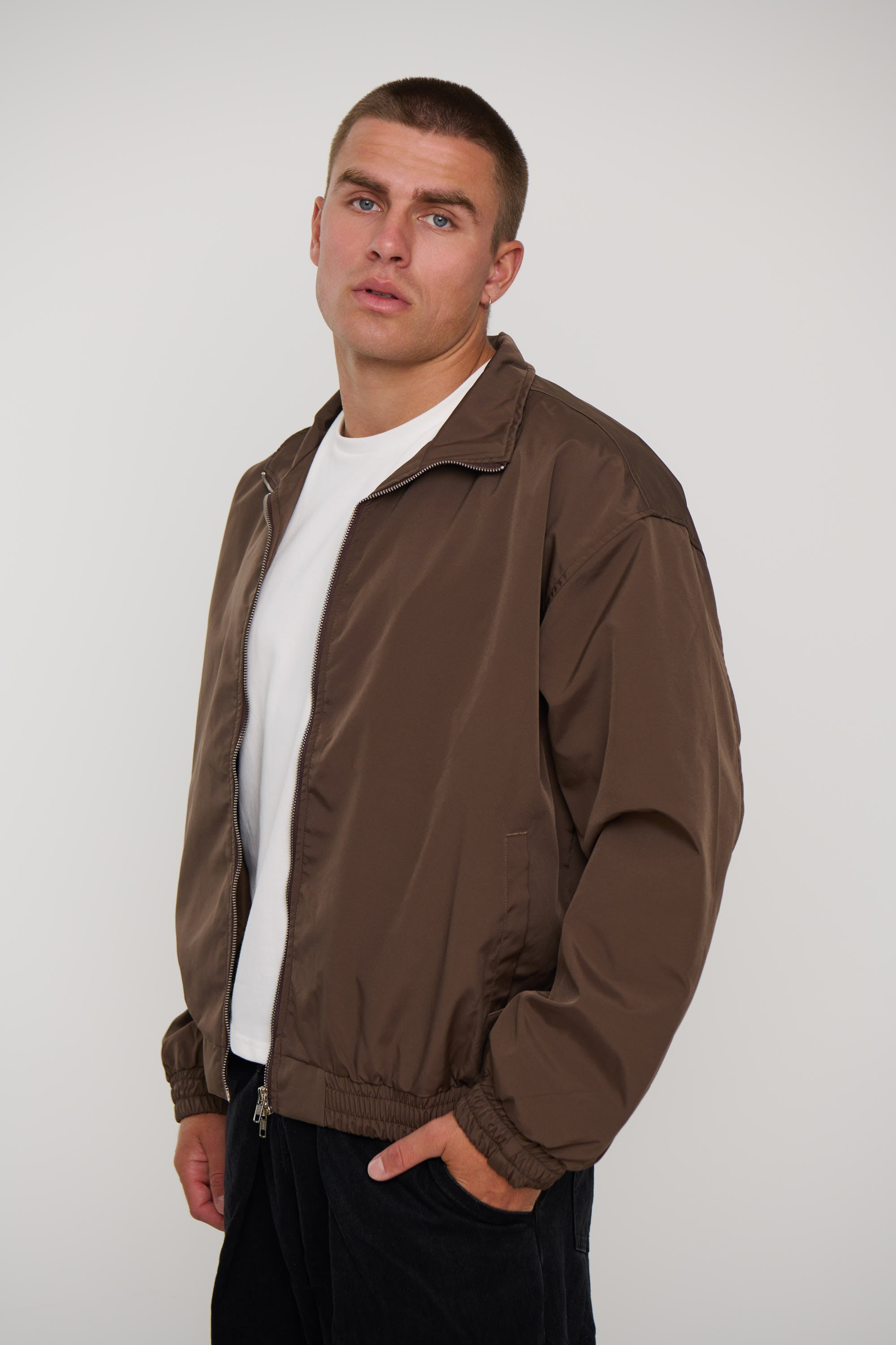 Collar Zip Jacket Choc