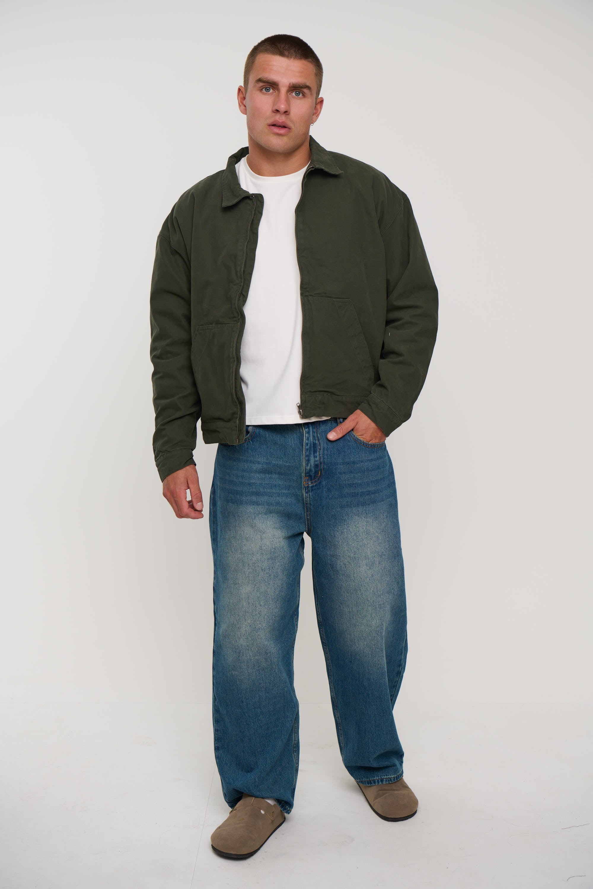 Collar Lined Jacket Khaki