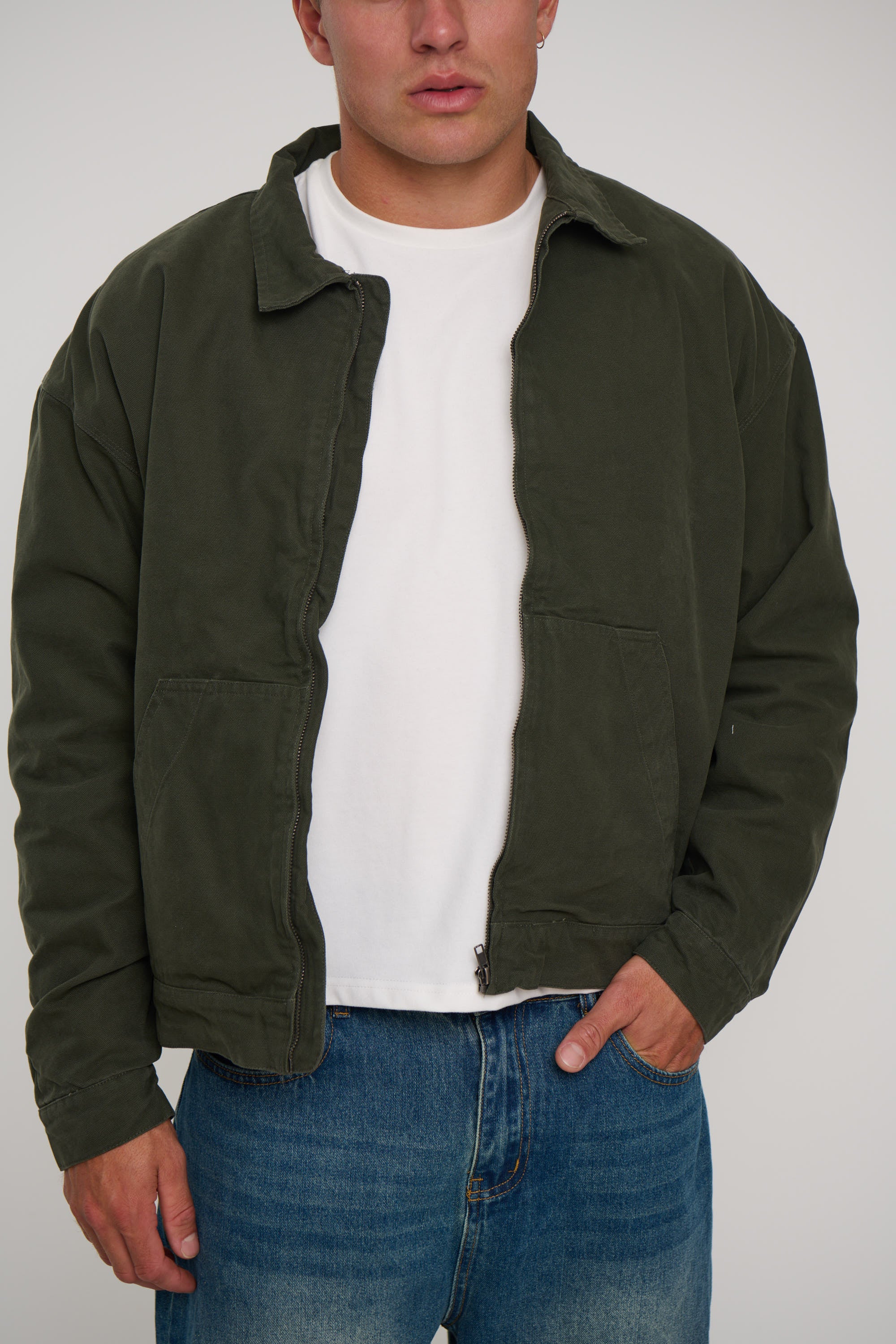 Collar Lined Jacket Khaki
