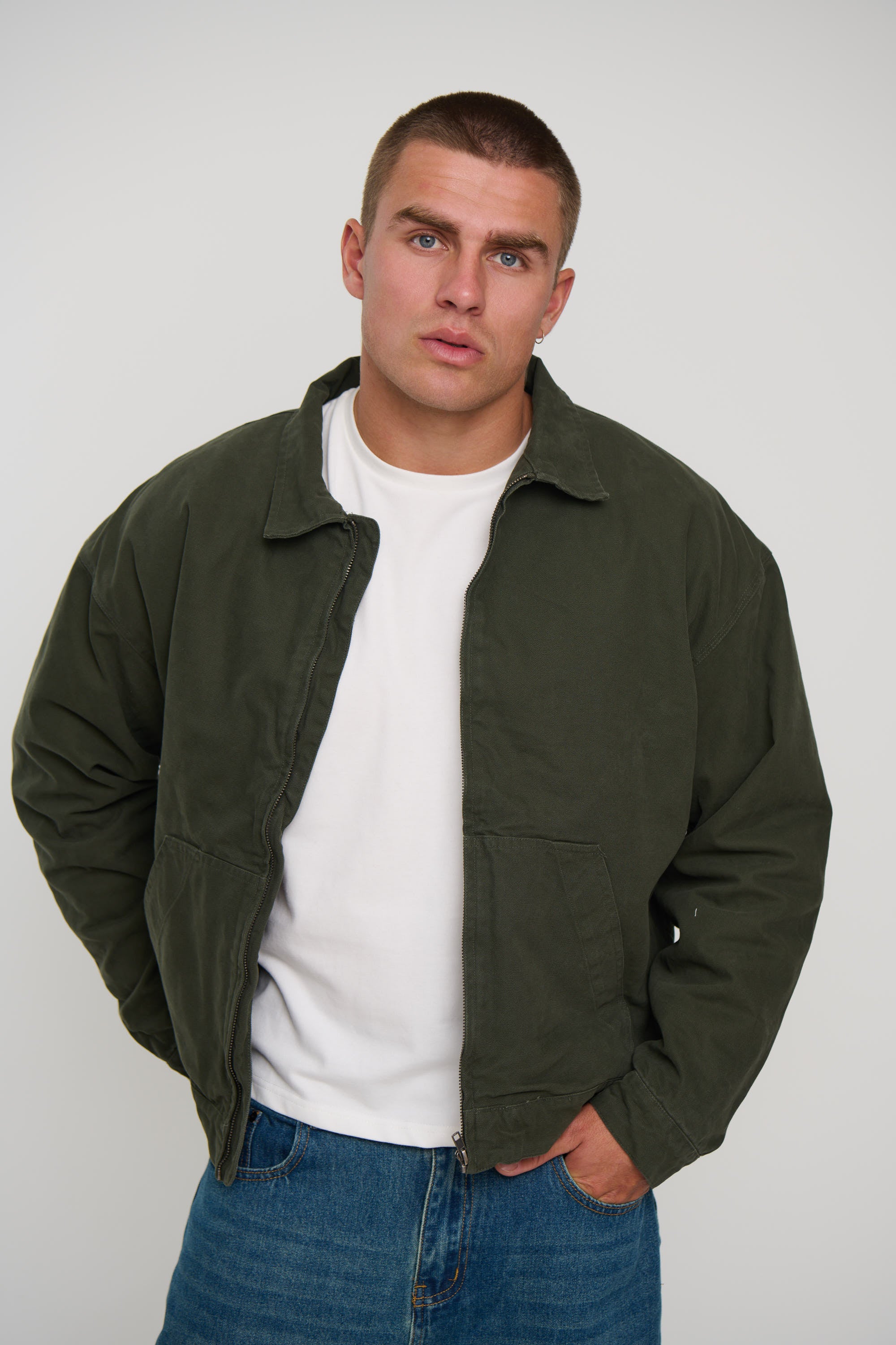 Collar Lined Jacket Khaki