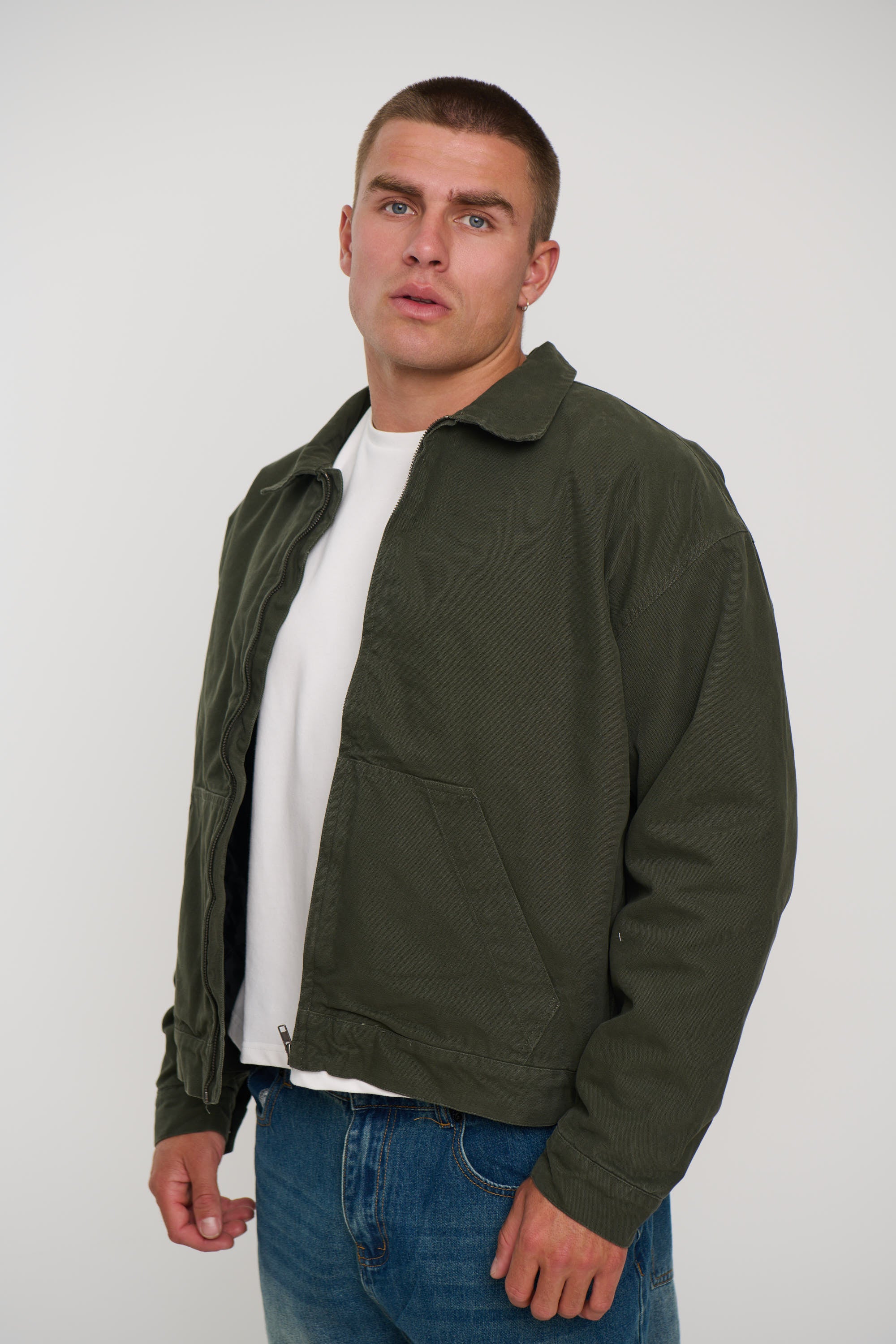 Collar Lined Jacket Khaki