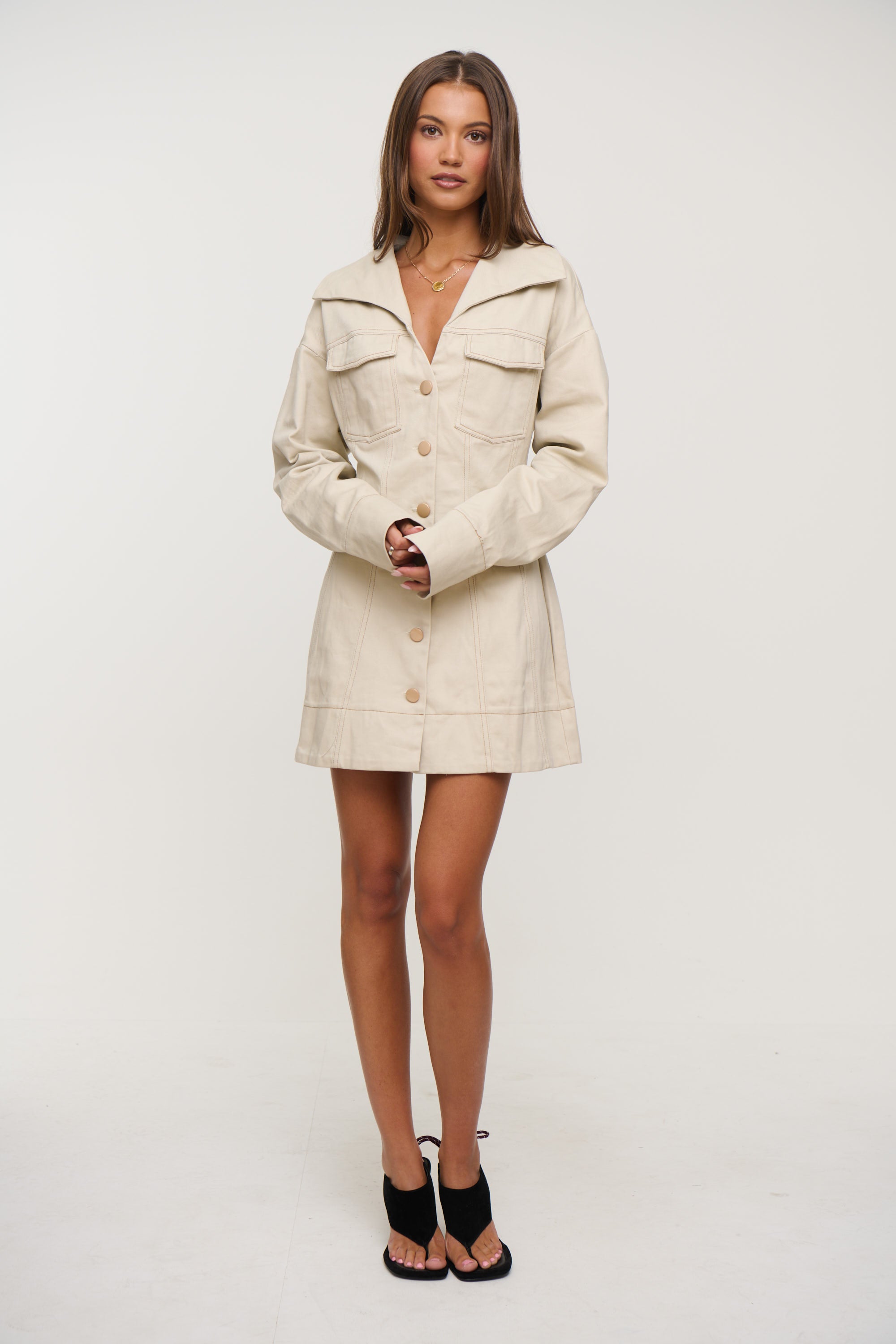 Merritt Mini Dress Beige