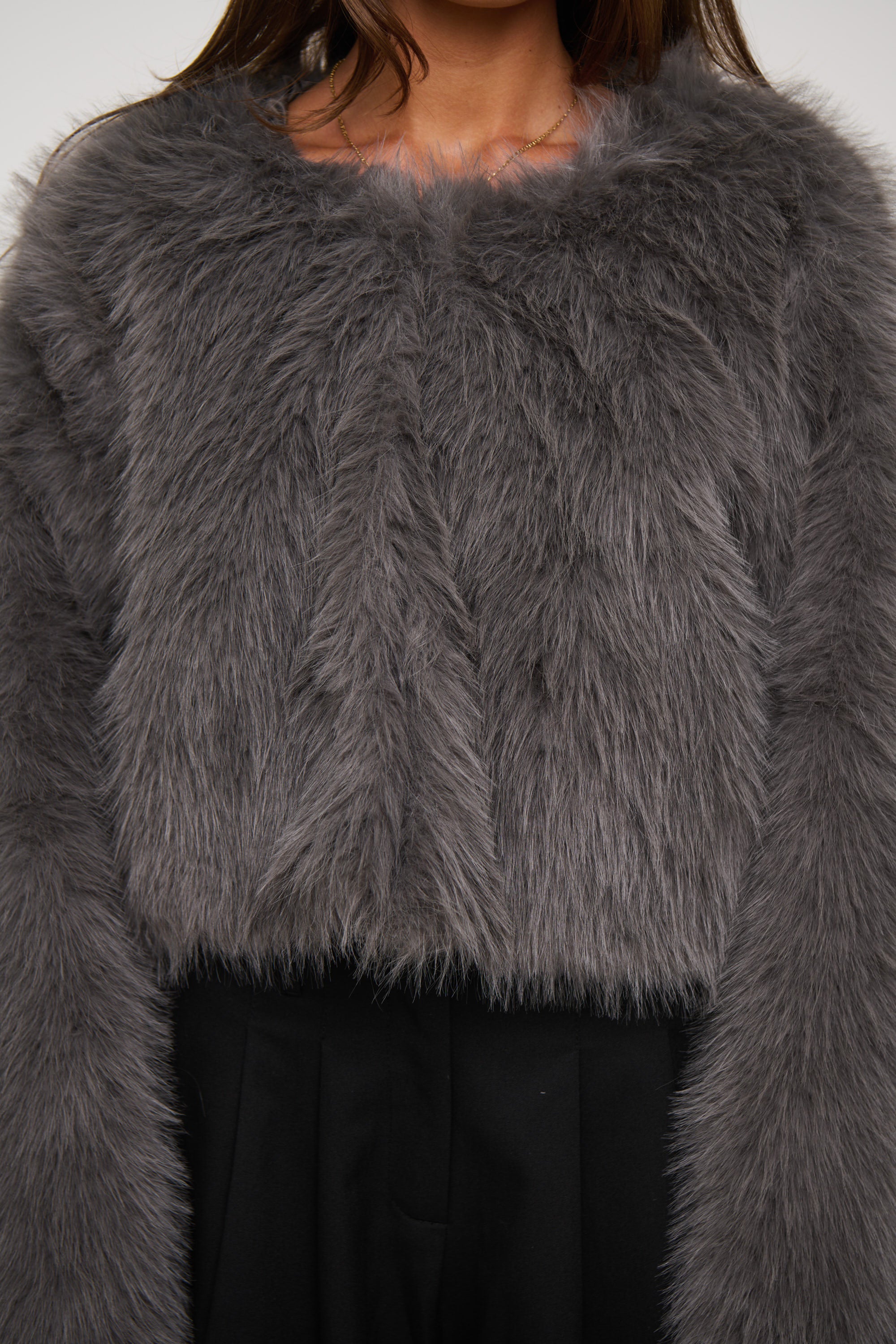 York Faux Fur Jacket Grey
