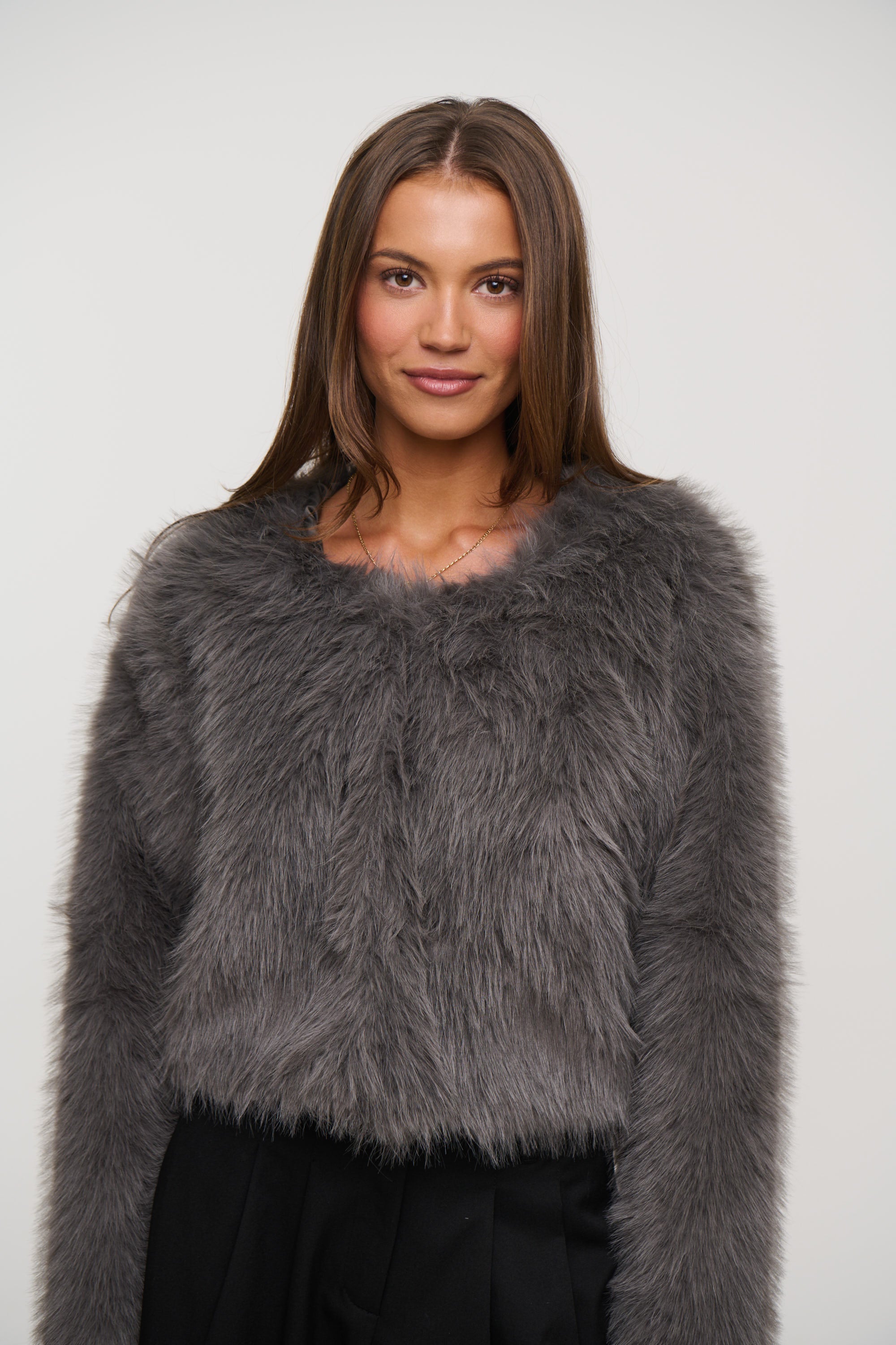 York Faux Fur Jacket Grey