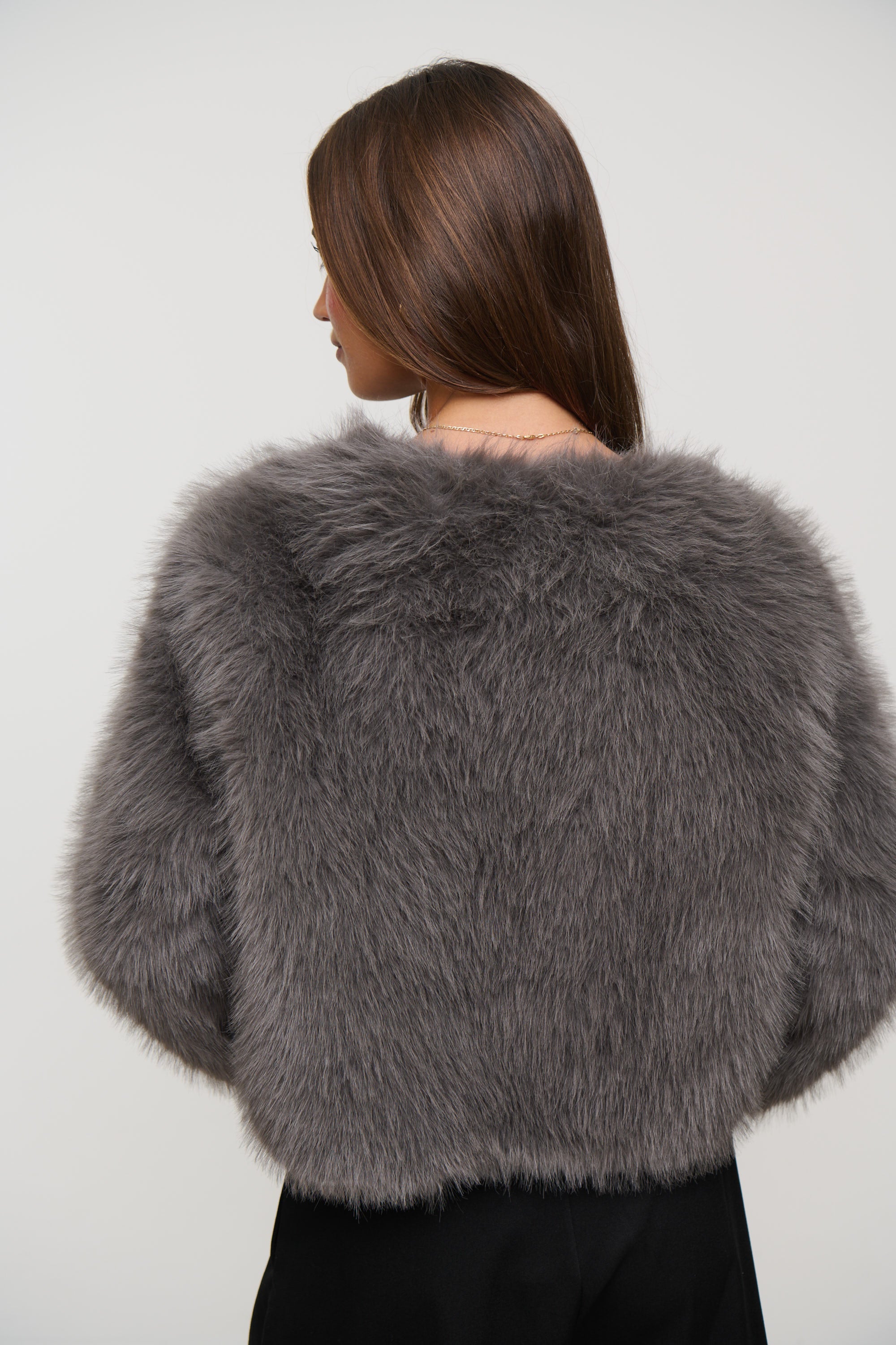 York Faux Fur Jacket Grey
